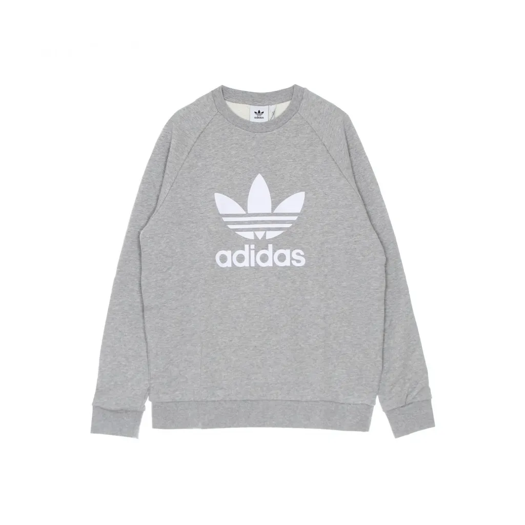 felpa girocollo uomo trefoil crew MEDIUM GREY HEATHER/WHITE