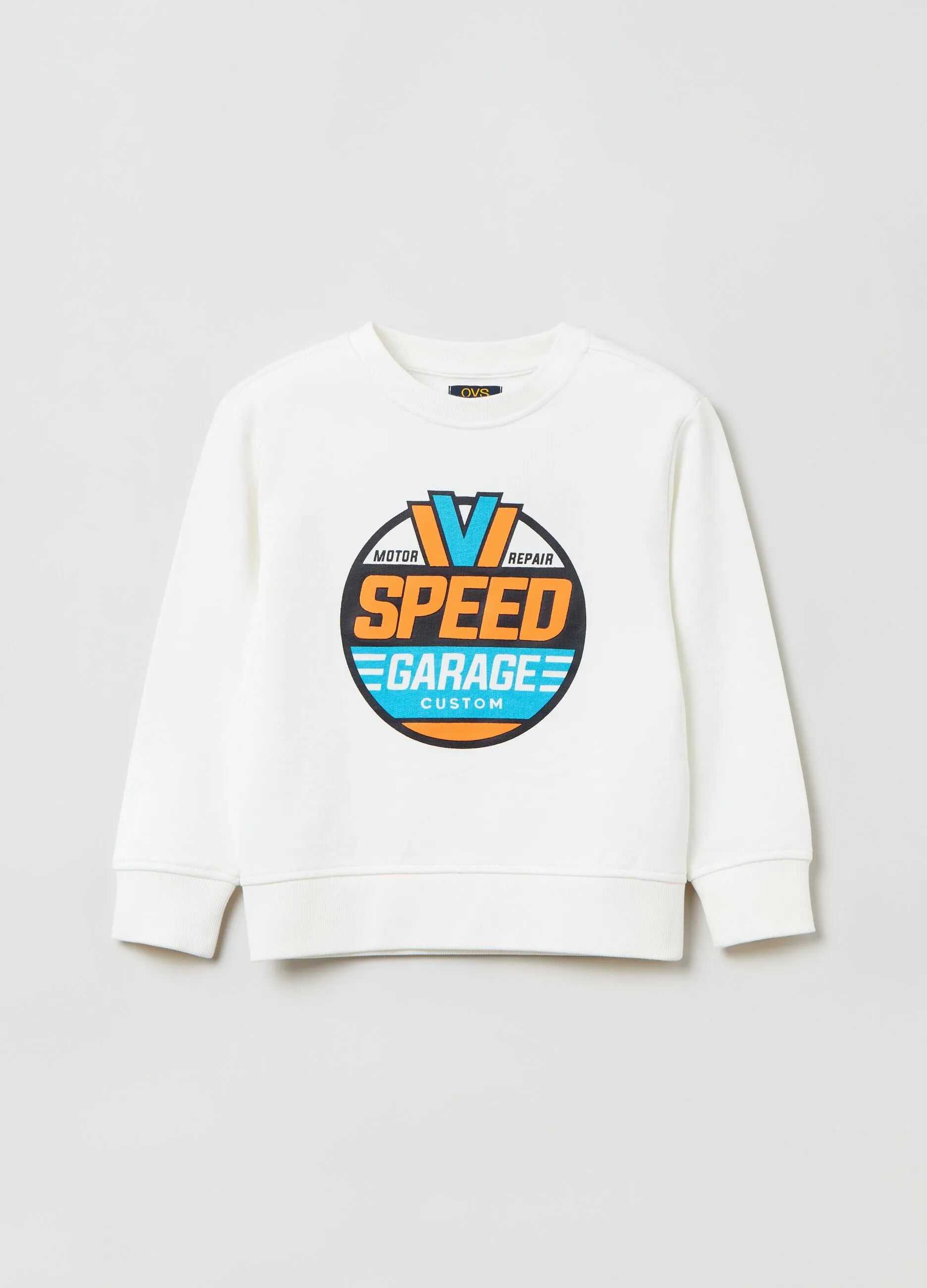 Felpa in cotone con stampa lettering