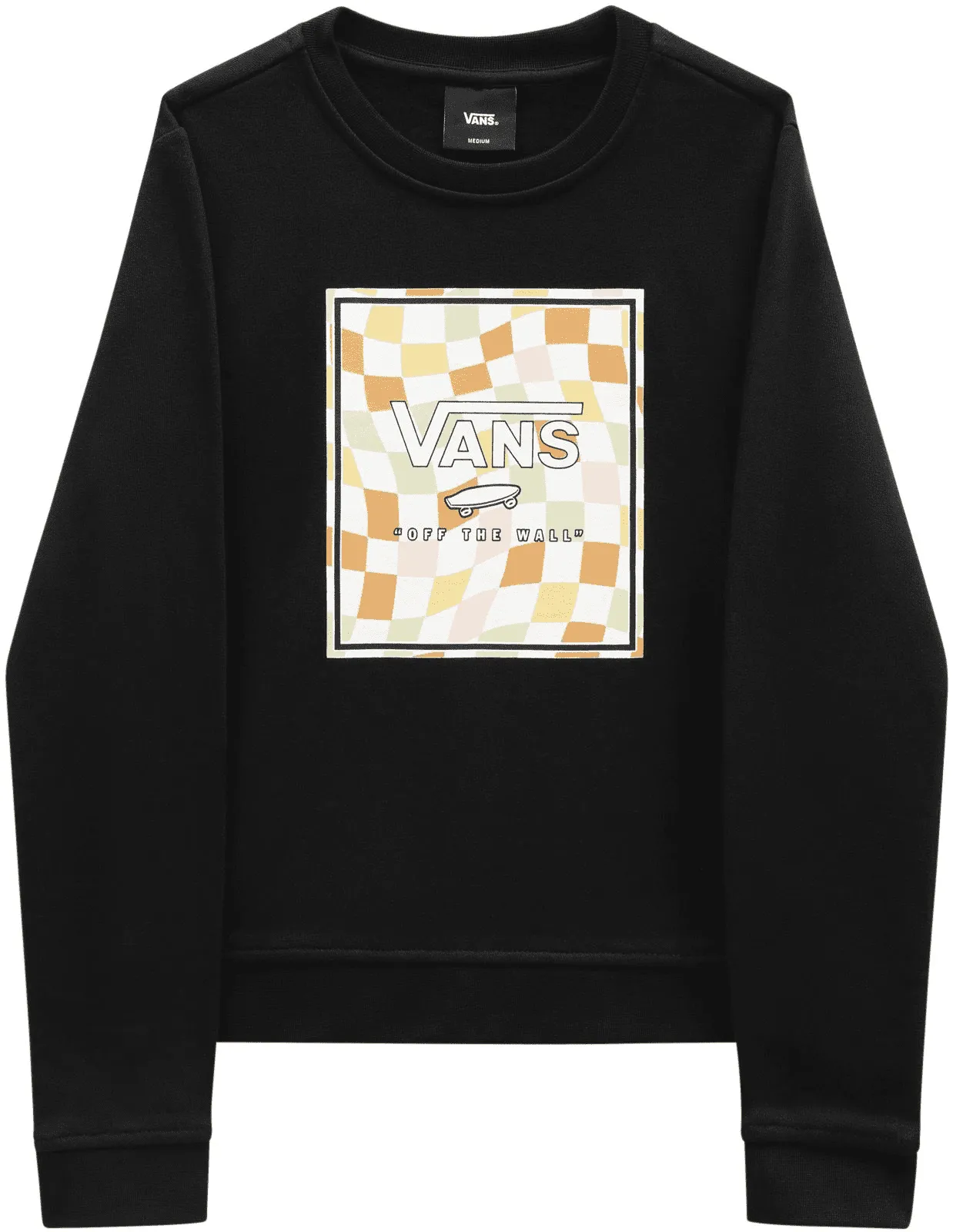 FELPA JUNIOR VANS WAVY CHECK BOX LOGO CREW VN000781 BLK