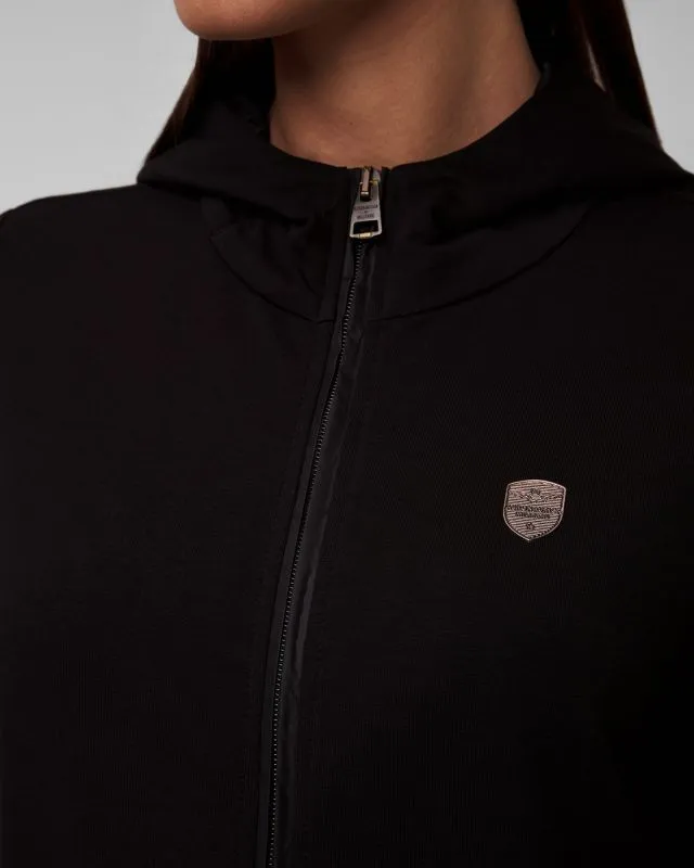 Felpa nera con cappuccio da donna Aeronautica Militare