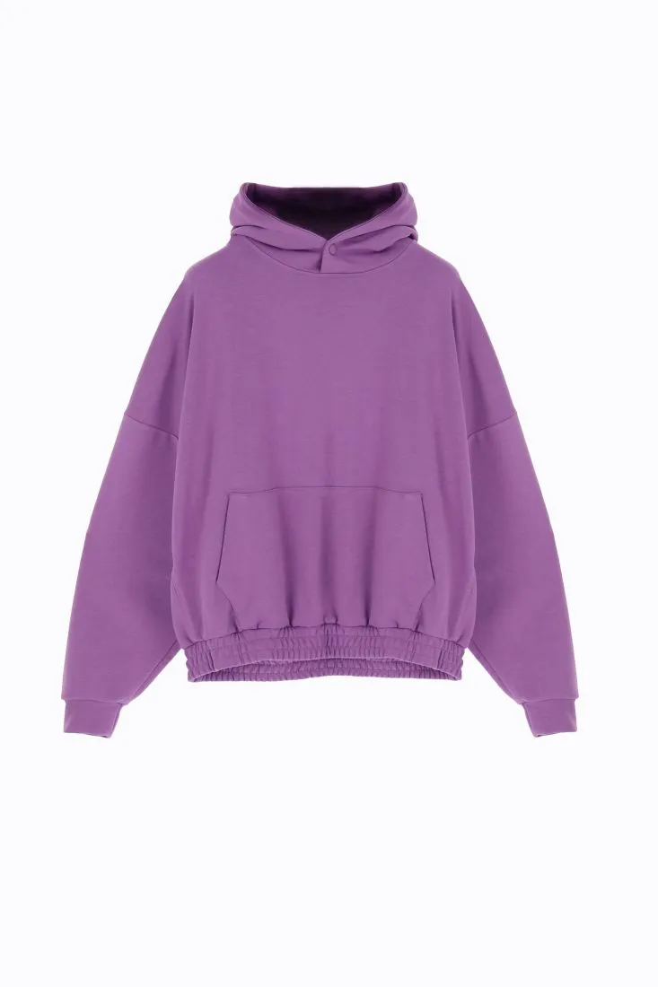 Felpa oversize con cappuccio e tasca a marsupio