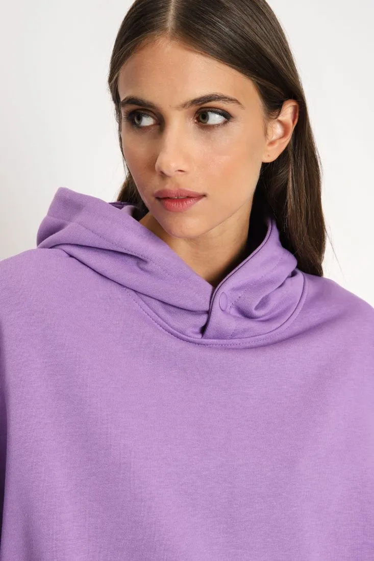 Felpa oversize con cappuccio e tasca a marsupio