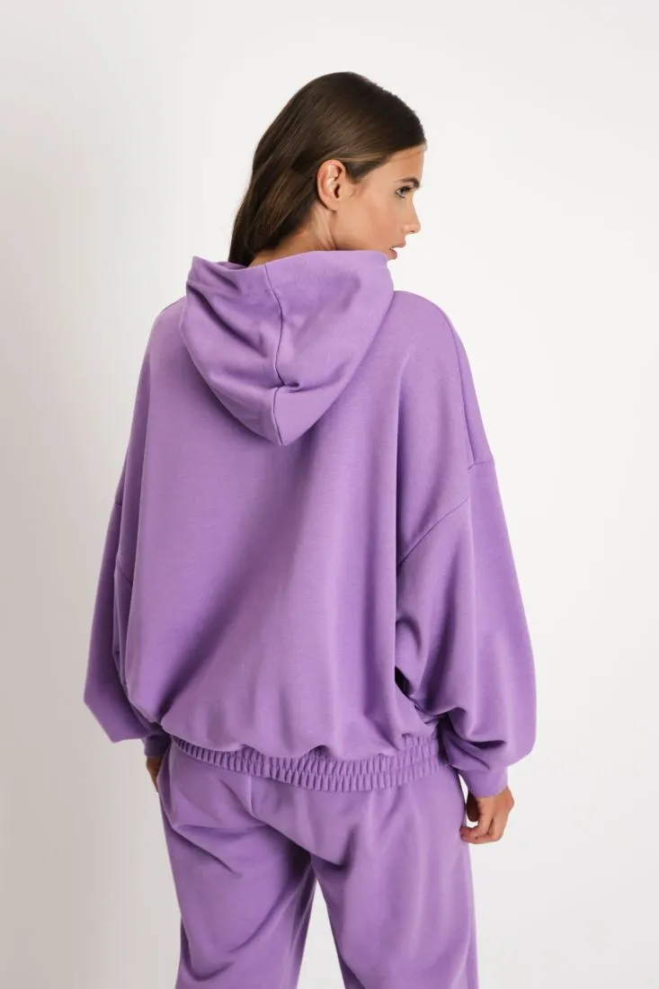 Felpa oversize con cappuccio e tasca a marsupio