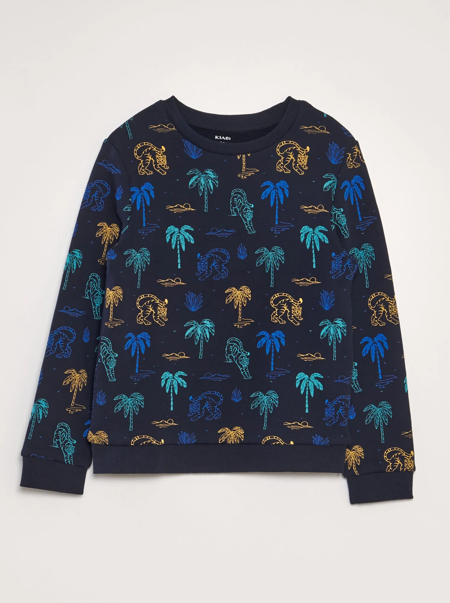 Felpa stampata in french terry - BLU