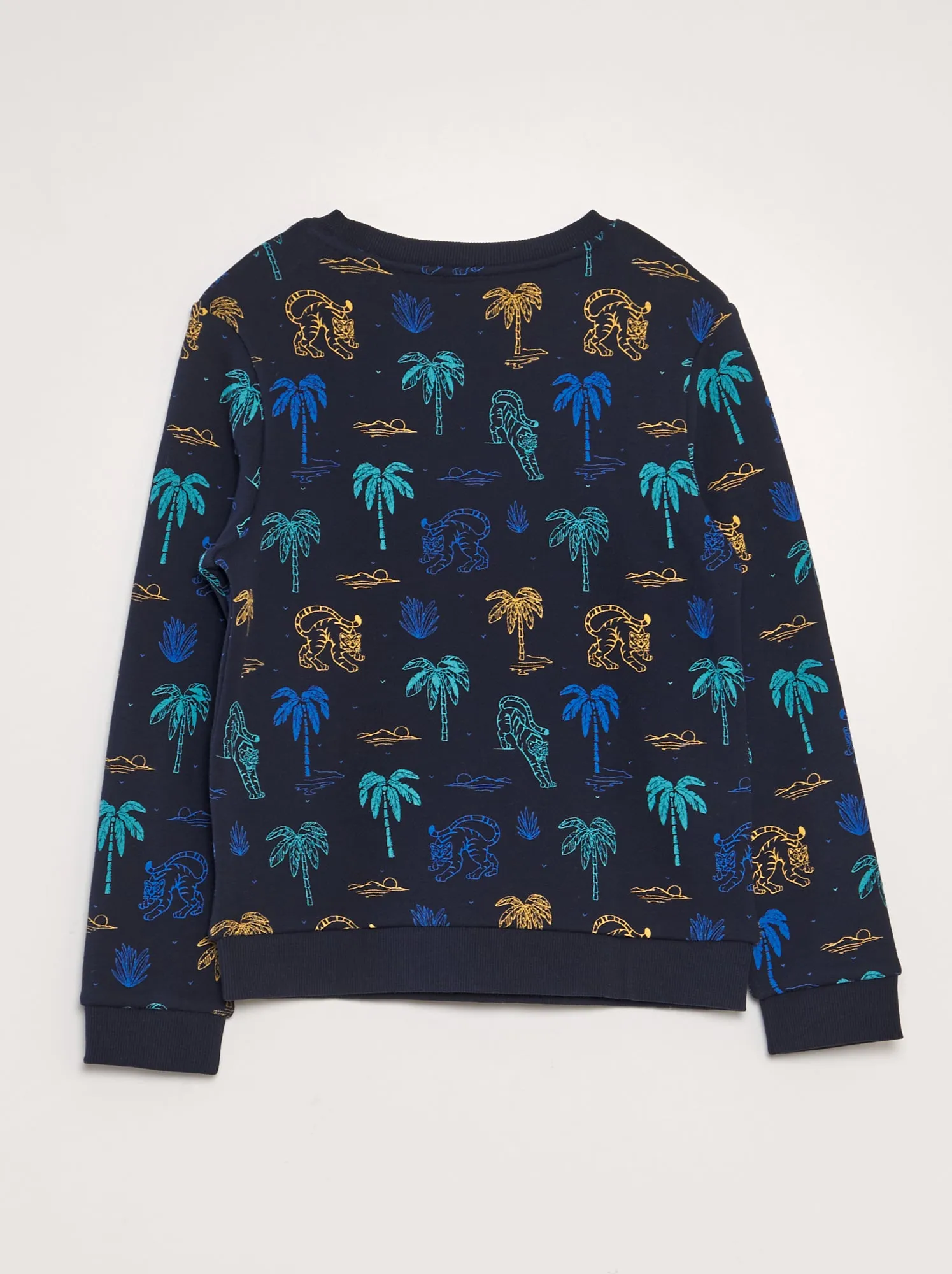 Felpa stampata in french terry - BLU