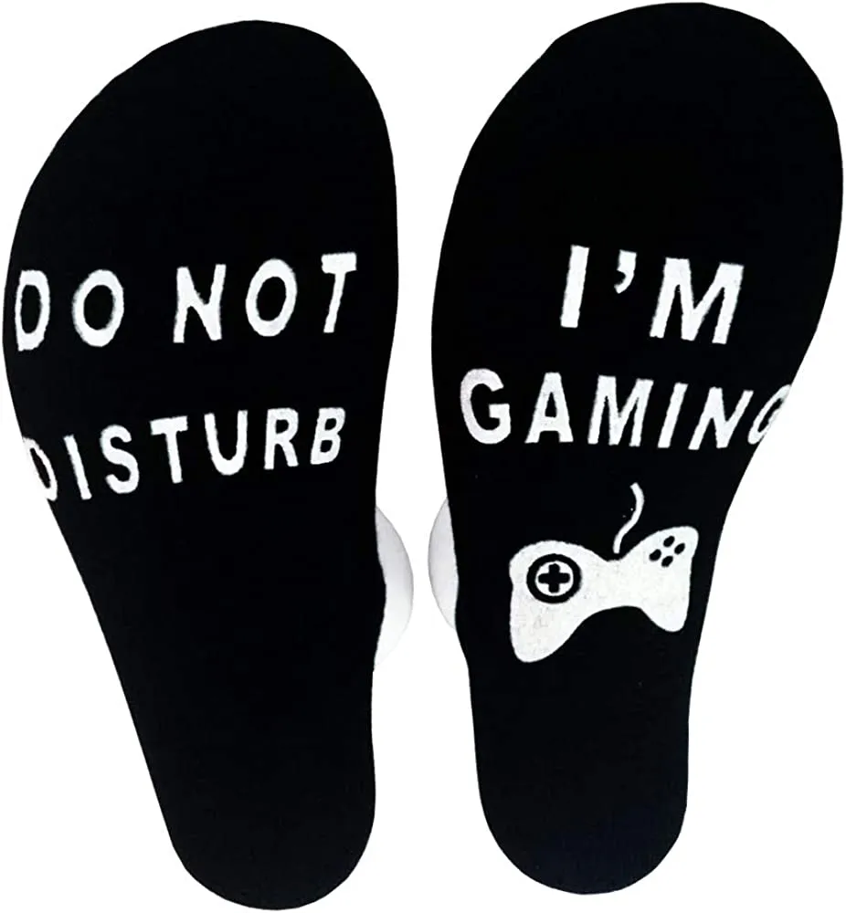 FGFD&OU Calze per Donna e Uomo Inverno Migliori Calzini di Natale del Regalo Calzini, Do Not Disturb calza, I'm Gaming ' Calze