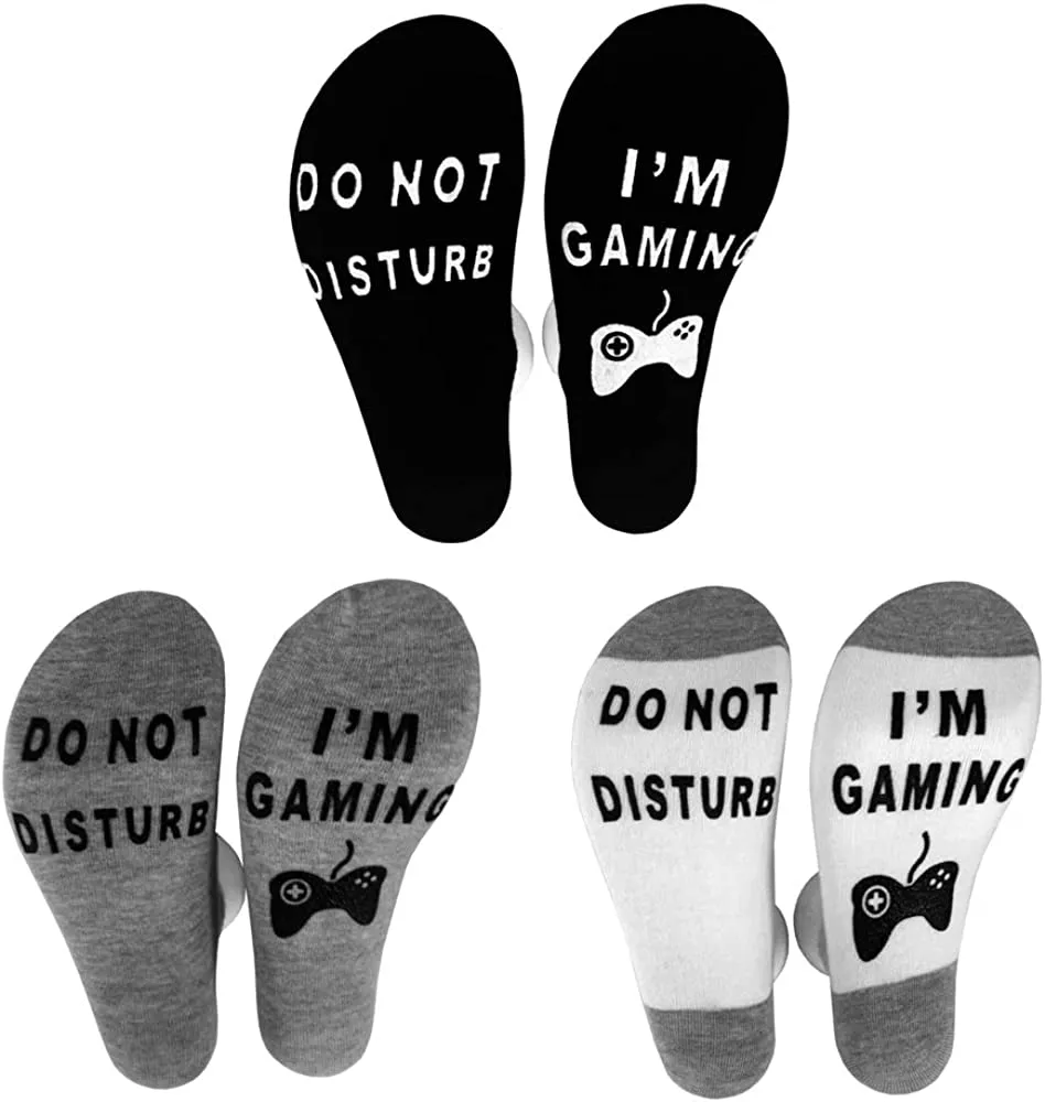FGFD&OU Calze per Donna e Uomo Inverno Migliori Calzini di Natale del Regalo Calzini, Do Not Disturb calza, I'm Gaming ' Calze