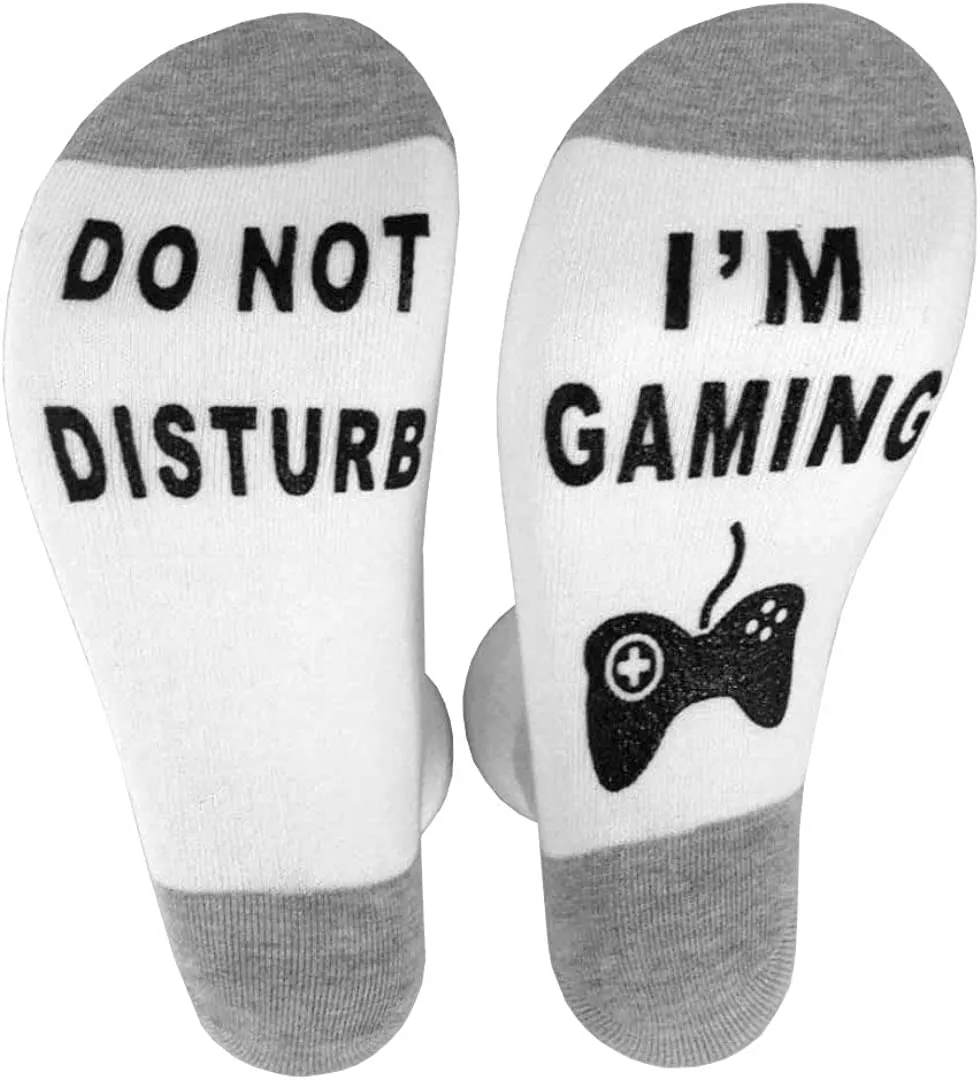FGFD&OU Calze per Donna e Uomo Inverno Migliori Calzini di Natale del Regalo Calzini, Do Not Disturb calza, I'm Gaming ' Calze