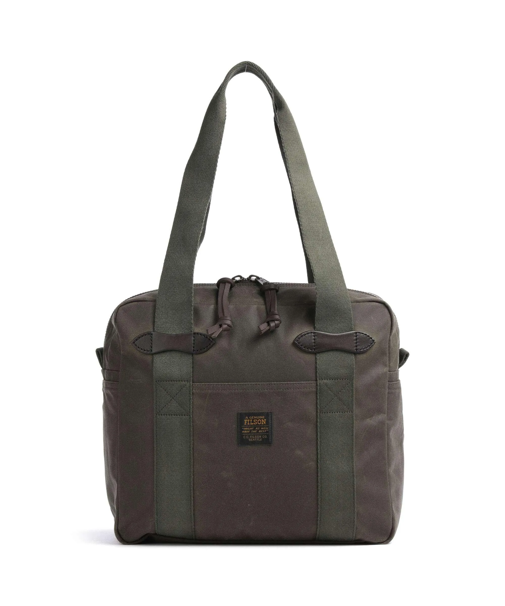  Filson Tin Cloth Borsa a spalla cotone verde-oliva  