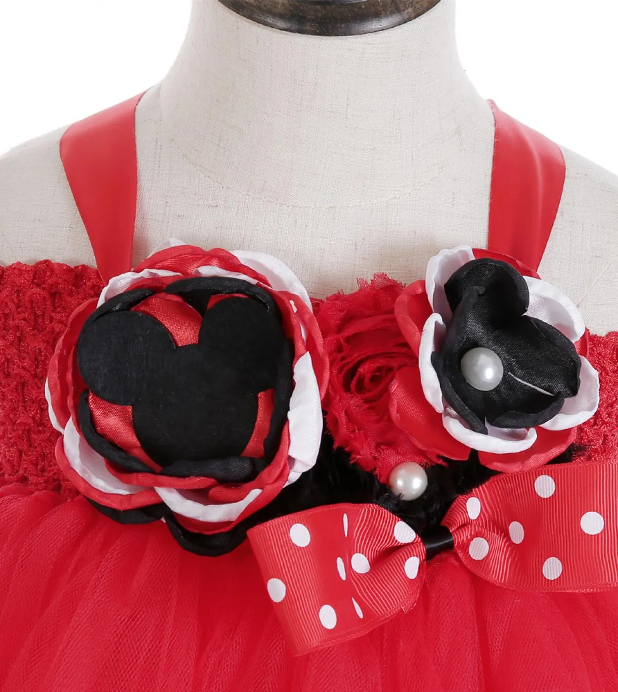 Flower Girl Minnie Abiti per bambini Compleanno Costume di Halloween Neonate Abito lungo tutu con fiocco Fascia per bambini Clo