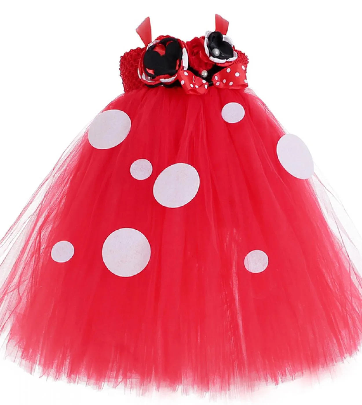 Flower Girl Minnie Abiti per bambini Compleanno Costume di Halloween Neonate Abito lungo tutu con fiocco Fascia per bambini Clo