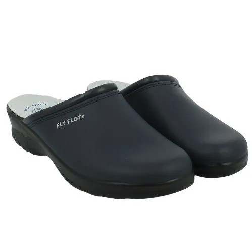 Fly Flot  Ciabatta chiusa in pelle blu 