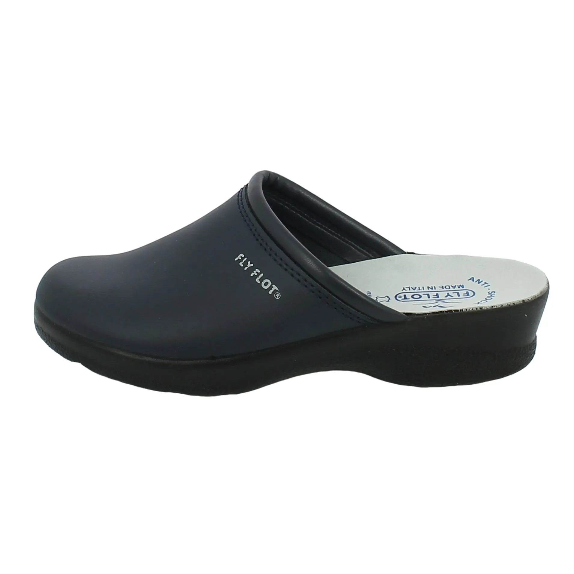 Fly Flot  Ciabatta chiusa in pelle blu 