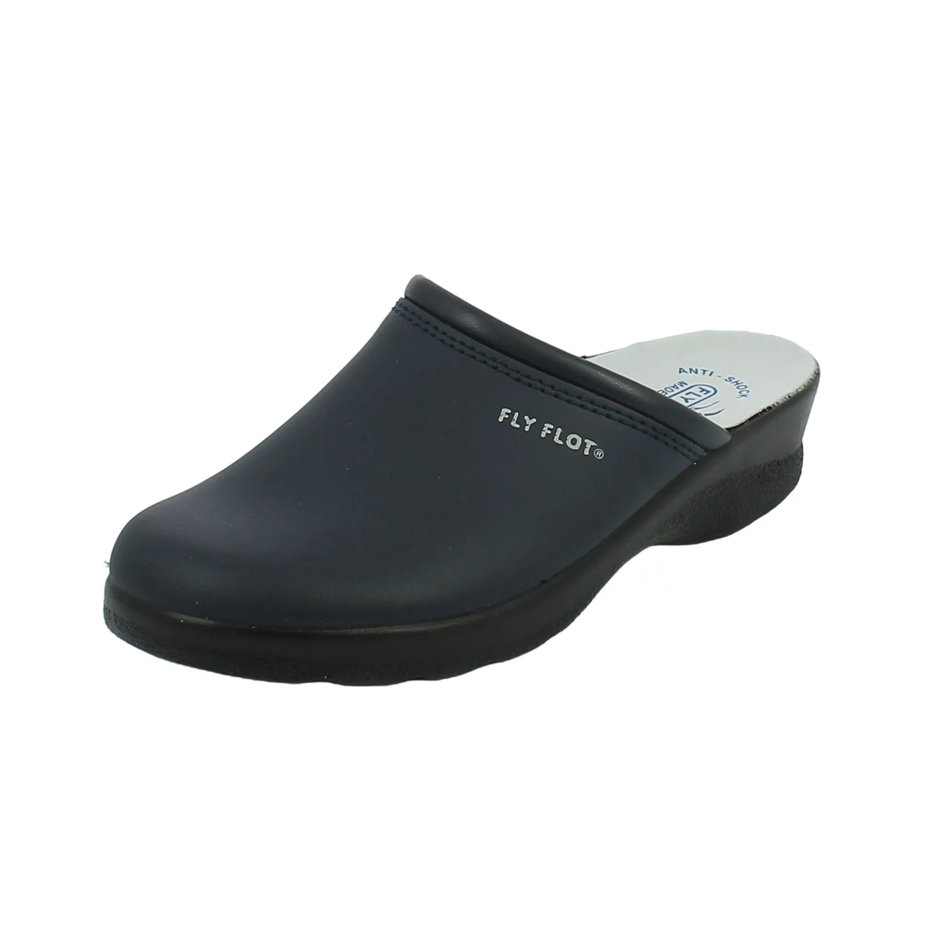 Fly Flot  Ciabatta chiusa in pelle blu 