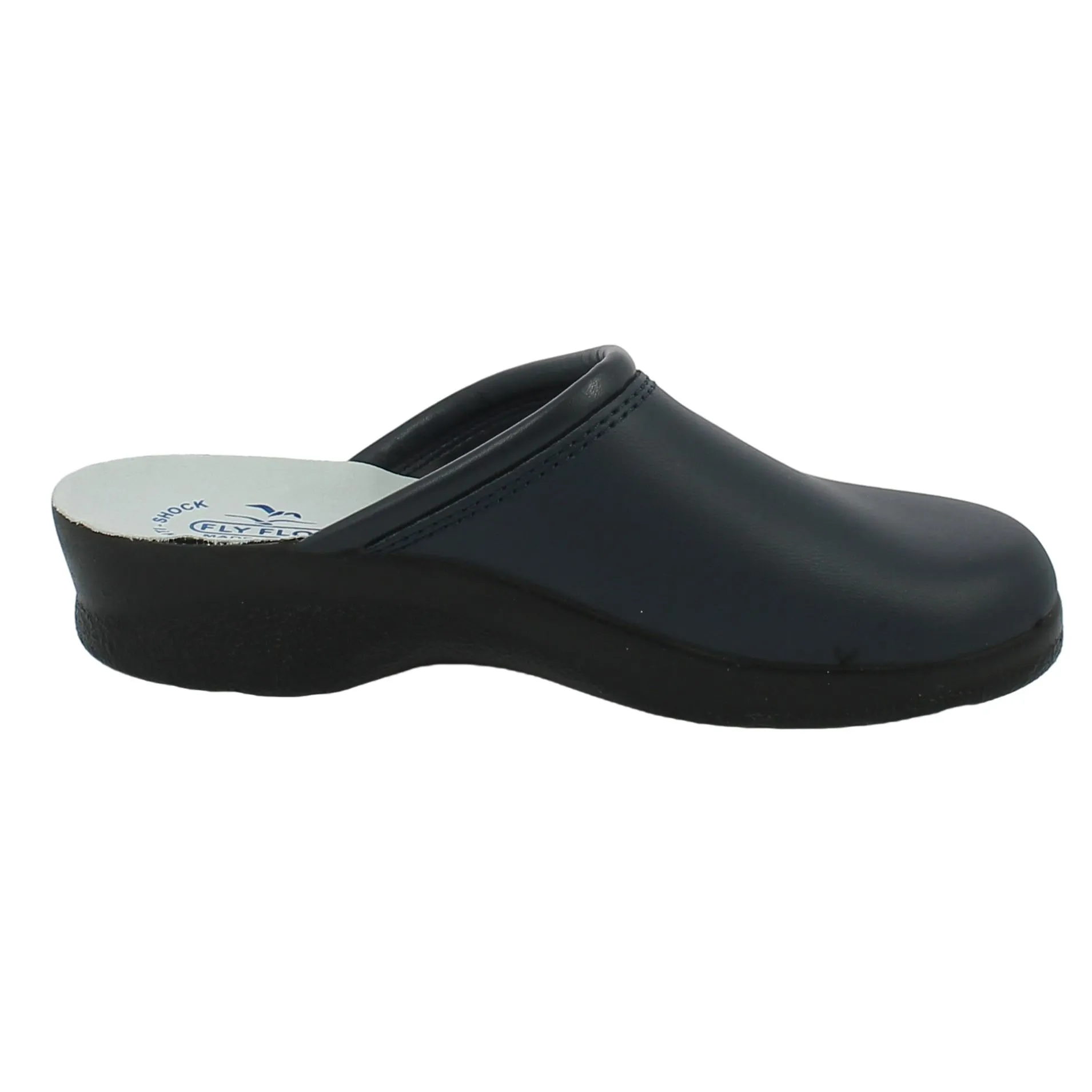 Fly Flot  Ciabatta chiusa in pelle blu 