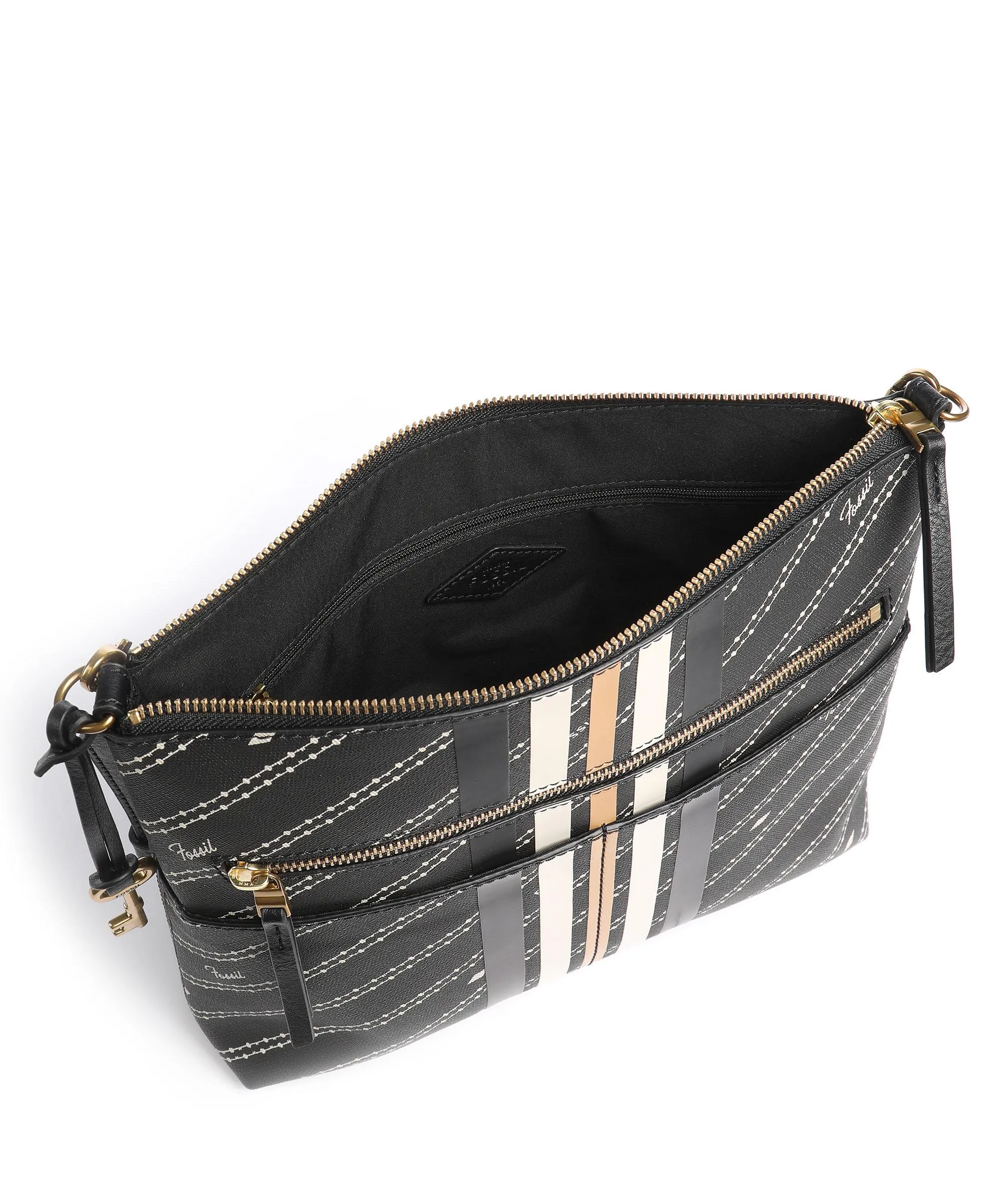  Fossil Fiona Borsa a spalla poliuretano nero  