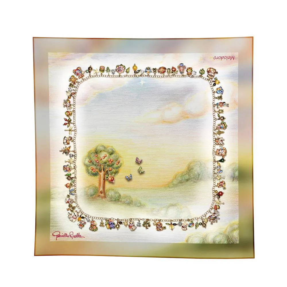 Foulard 100% seta Gabriella Rivalta Melodoro 90x90cm