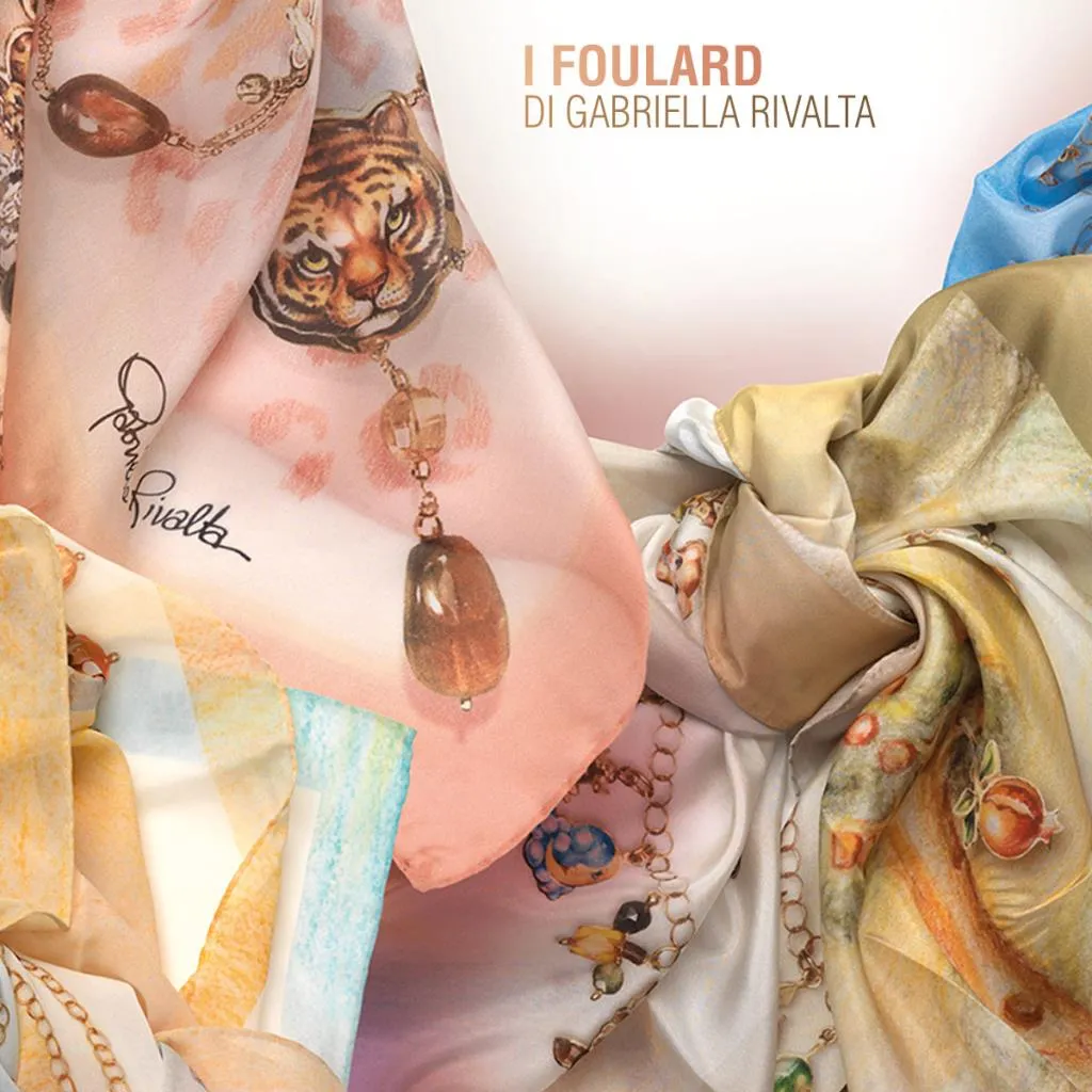 Foulard 100% seta Gabriella Rivalta Melodoro 90x90cm
