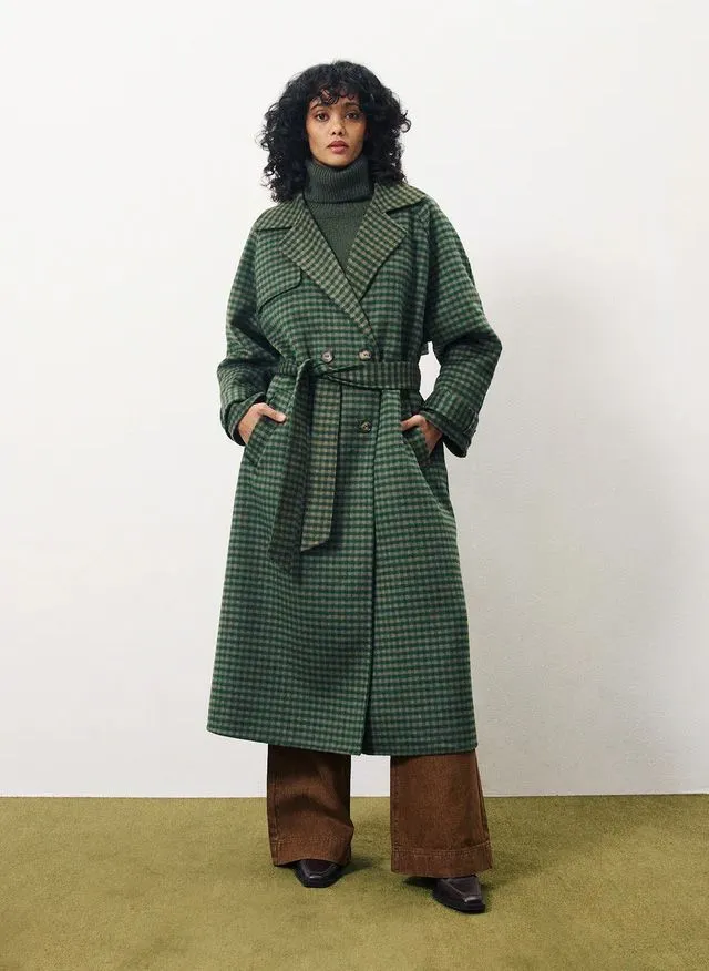  FRNCH   ADELPHIA - Cappotto dritto in lana | Verde