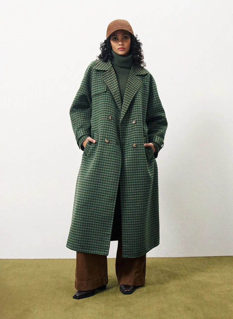  FRNCH   ADELPHIA - Cappotto dritto in lana | Verde