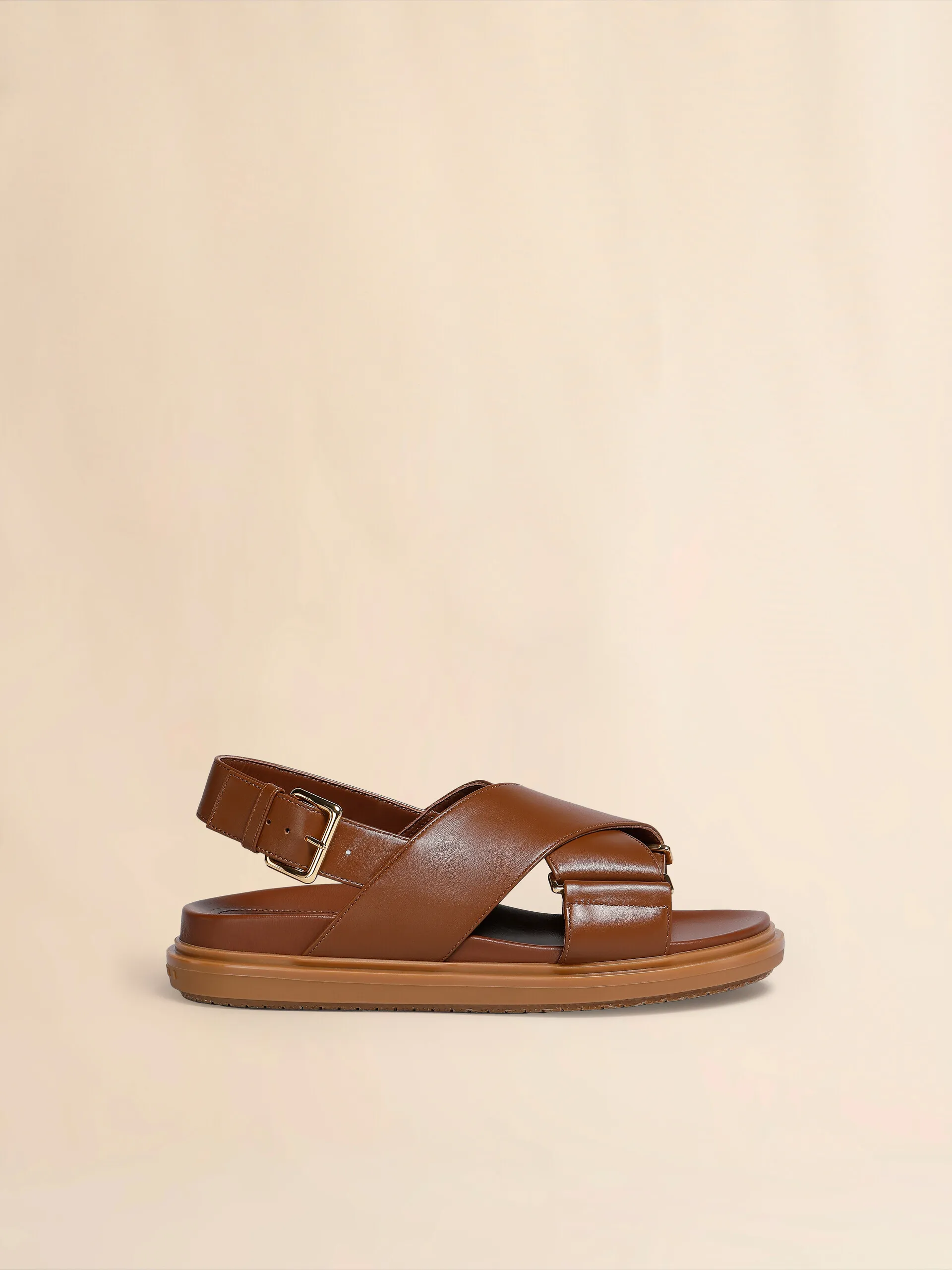 Fussbett in pelle marrone