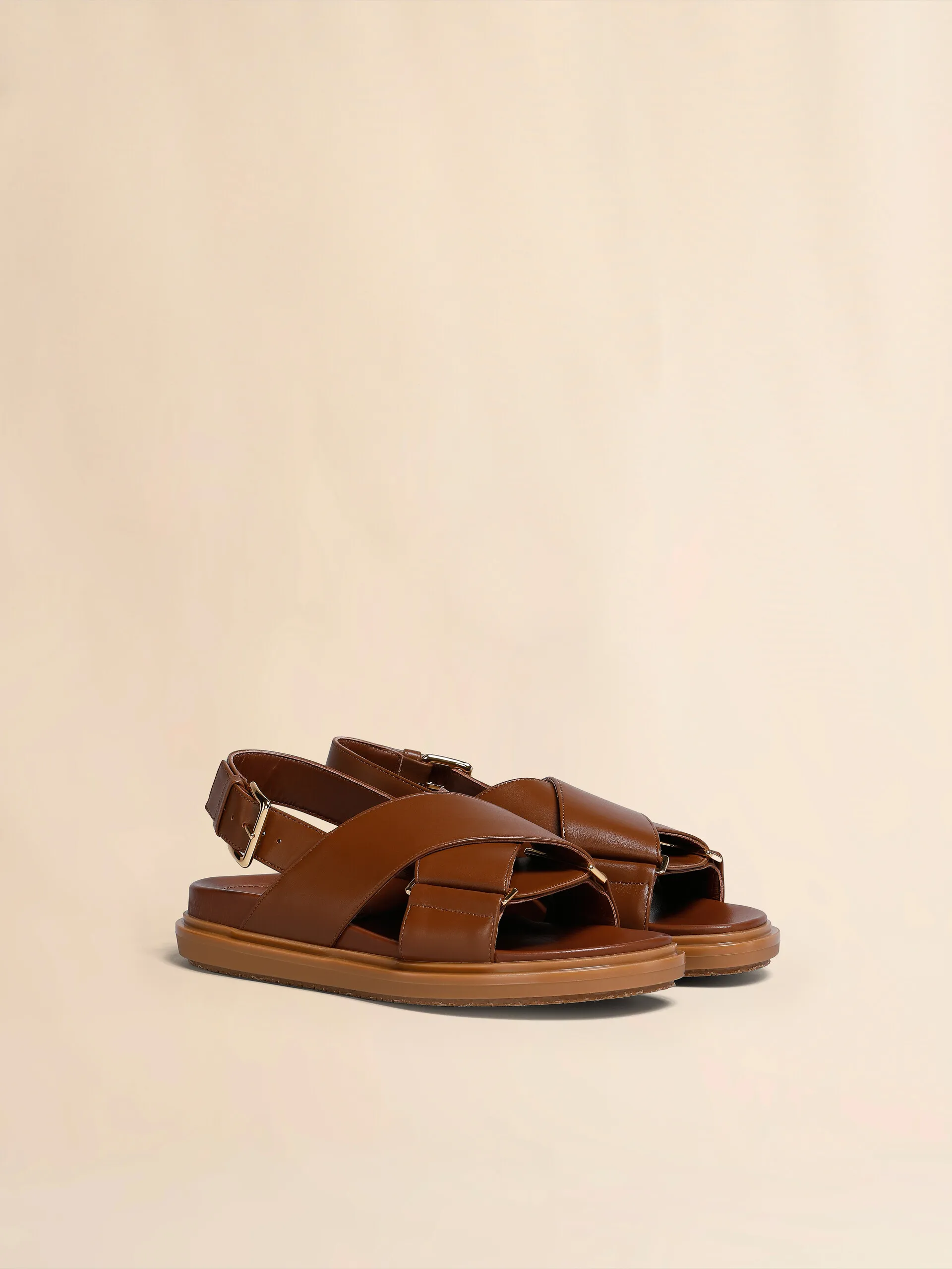 Fussbett in pelle marrone