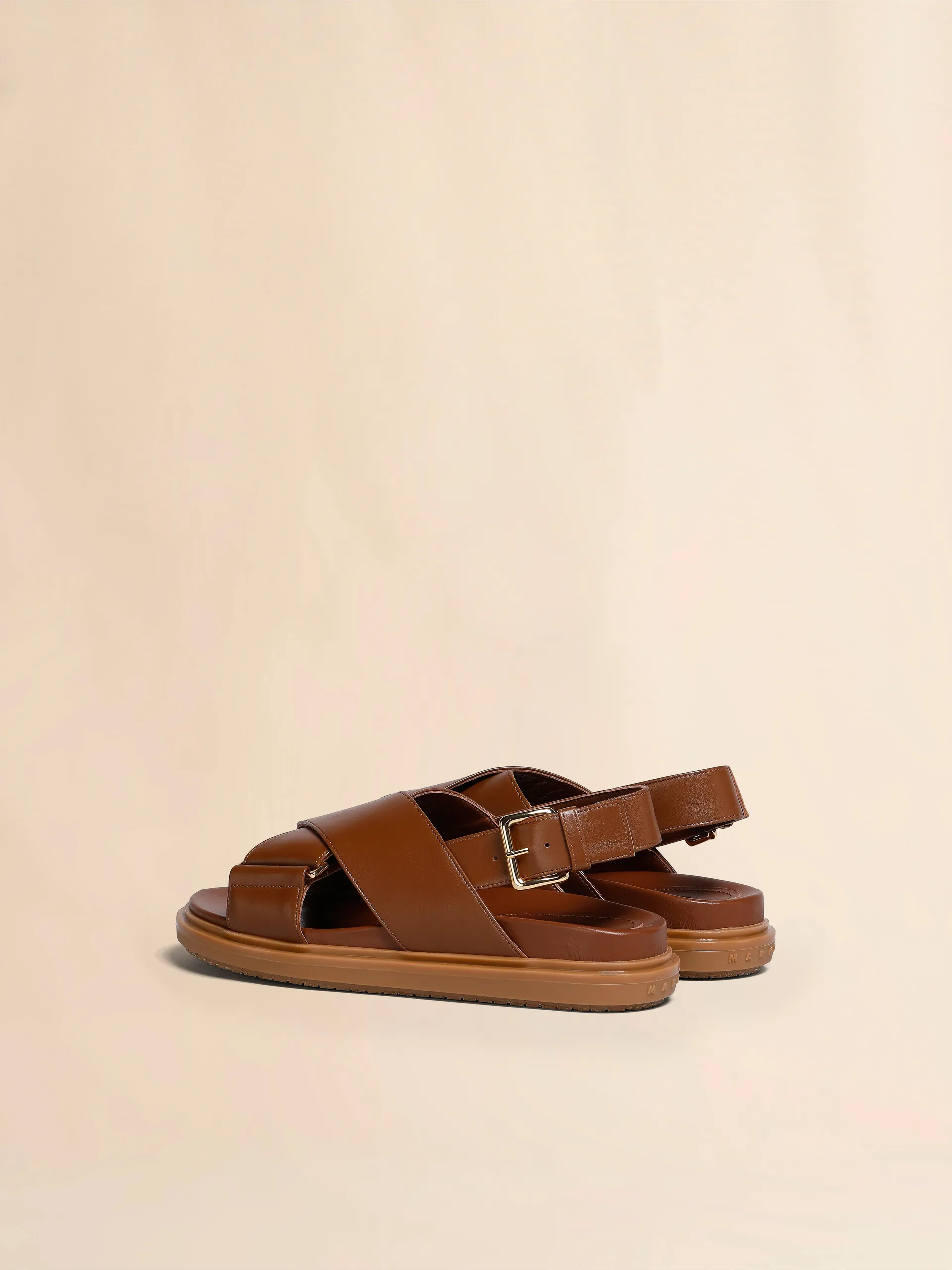 Fussbett in pelle marrone