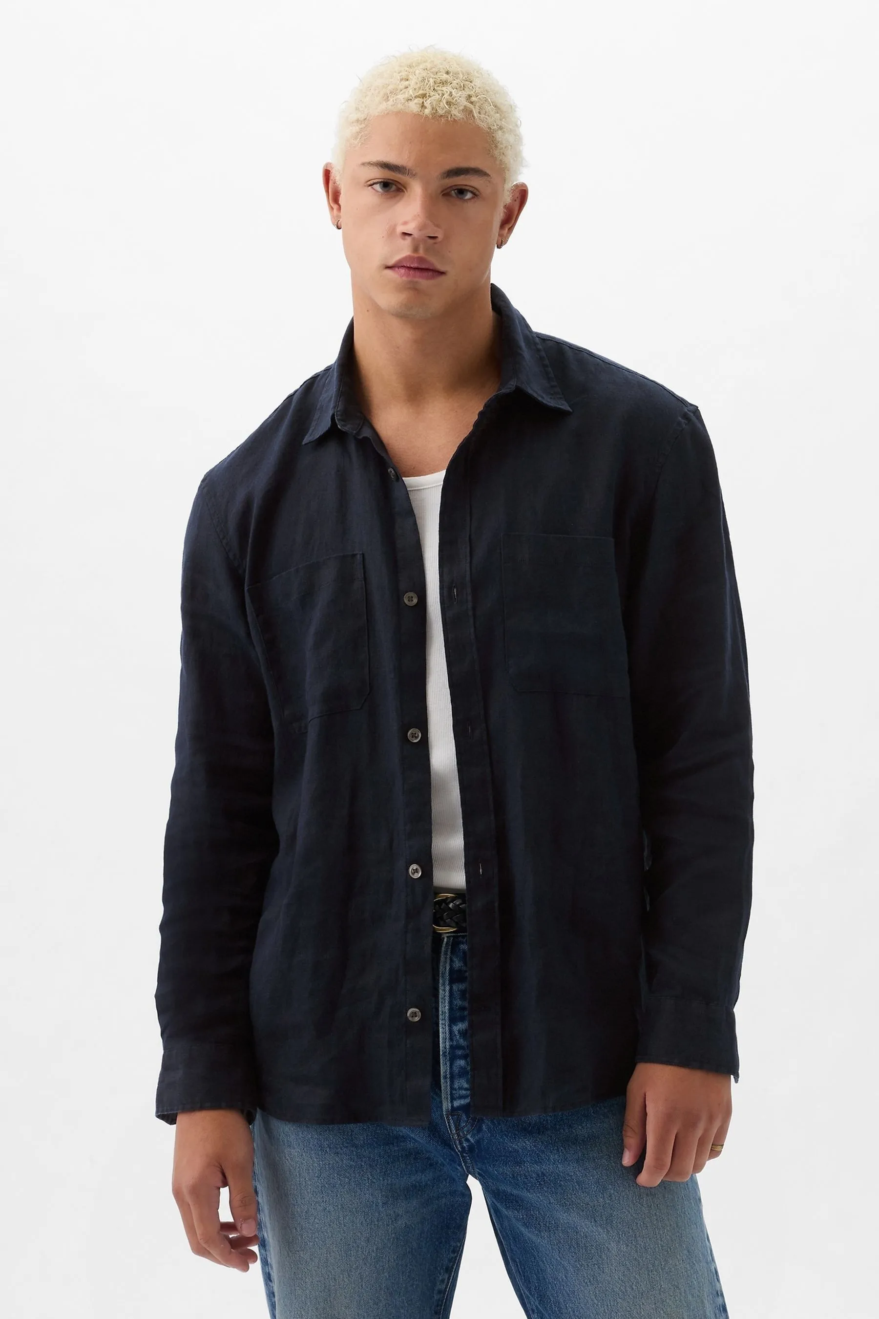 Gap - Camicia in Blend Manica lunga lino    