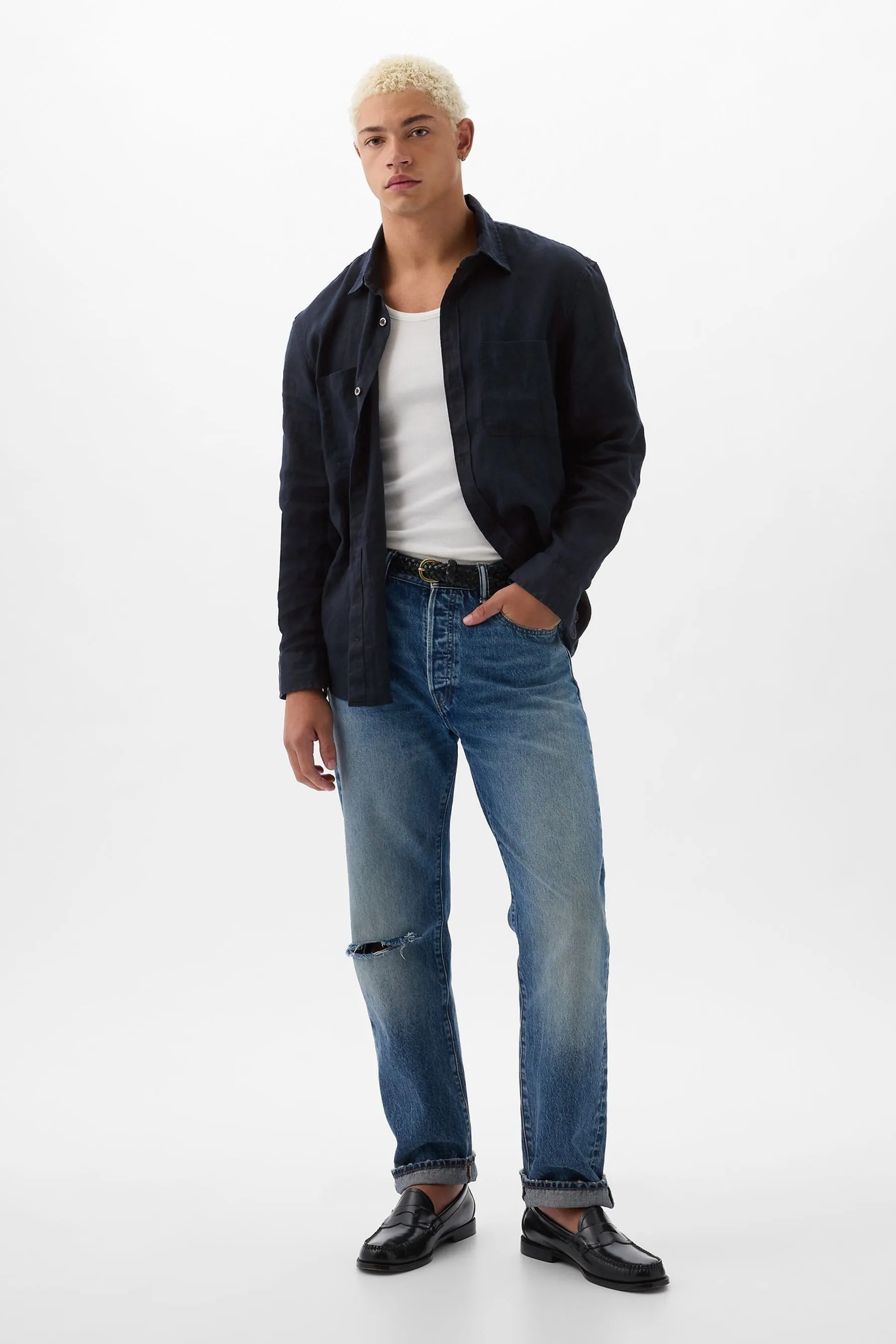 Gap - Camicia in Blend Manica lunga lino    