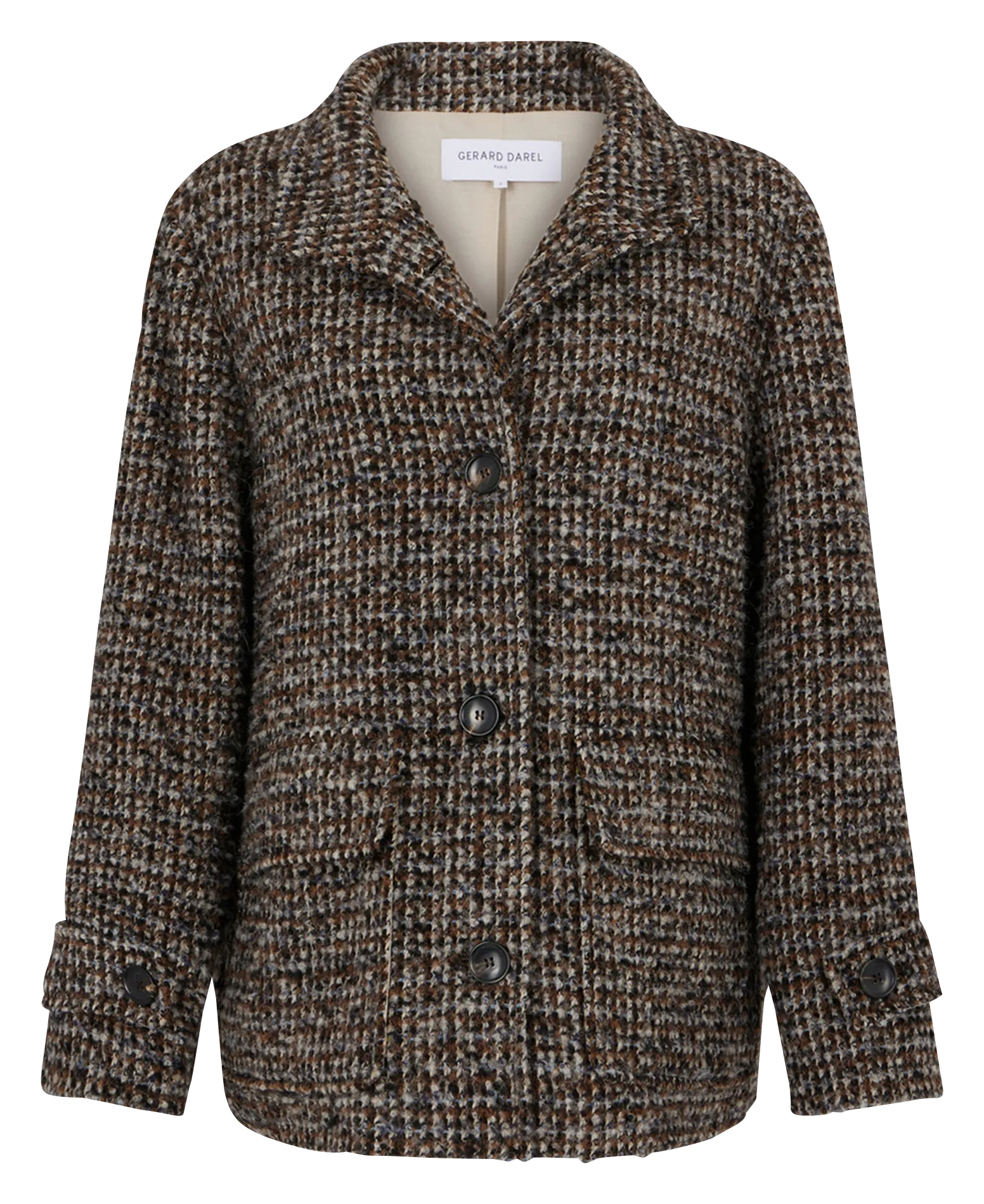  GERARD DAREL   LEONTINE - Cappotto diritto effetto tweed | Marrone