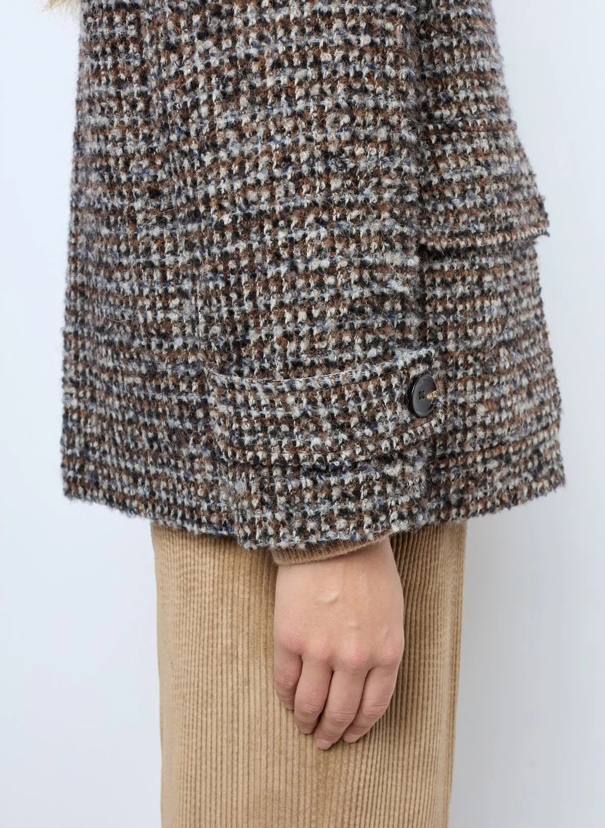  GERARD DAREL   LEONTINE - Cappotto diritto effetto tweed | Marrone