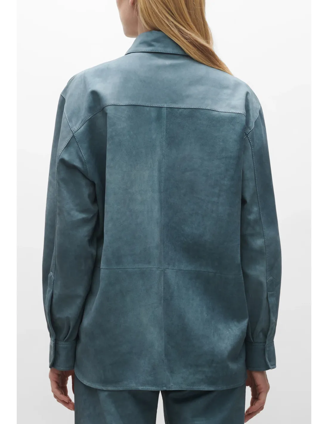 Giacca Camicia in Pelle Arma - Sofia Capri Blue