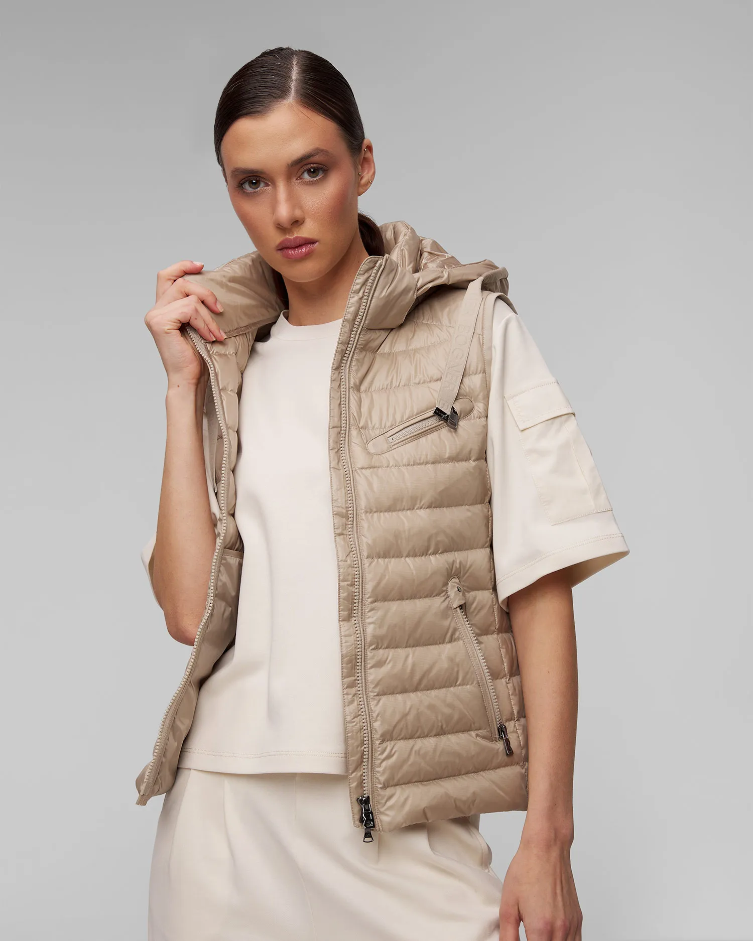 Gilet beige con piumino da donna BOGNER Florisa-D1 36877261-762