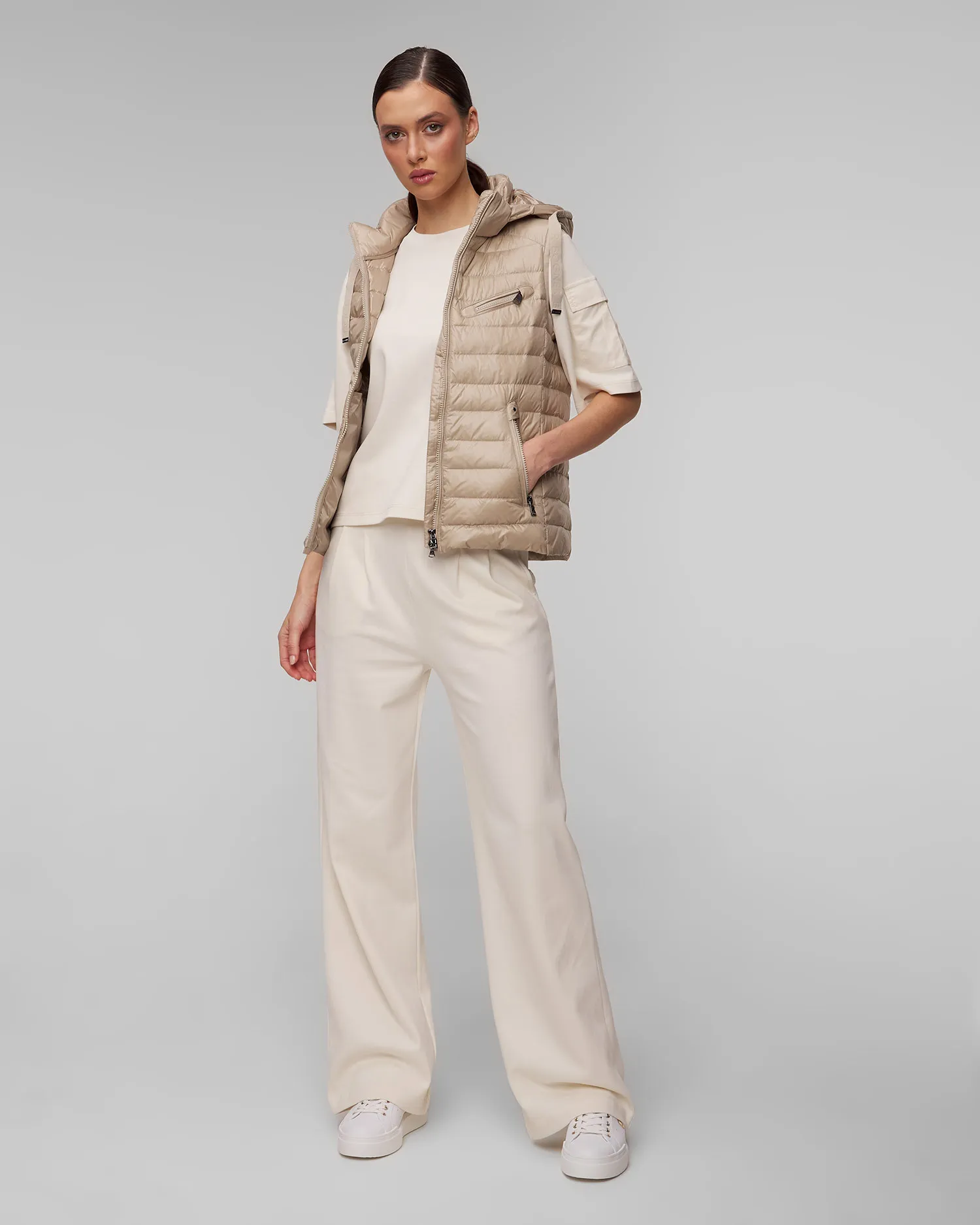 Gilet beige con piumino da donna BOGNER Florisa-D1 36877261-762