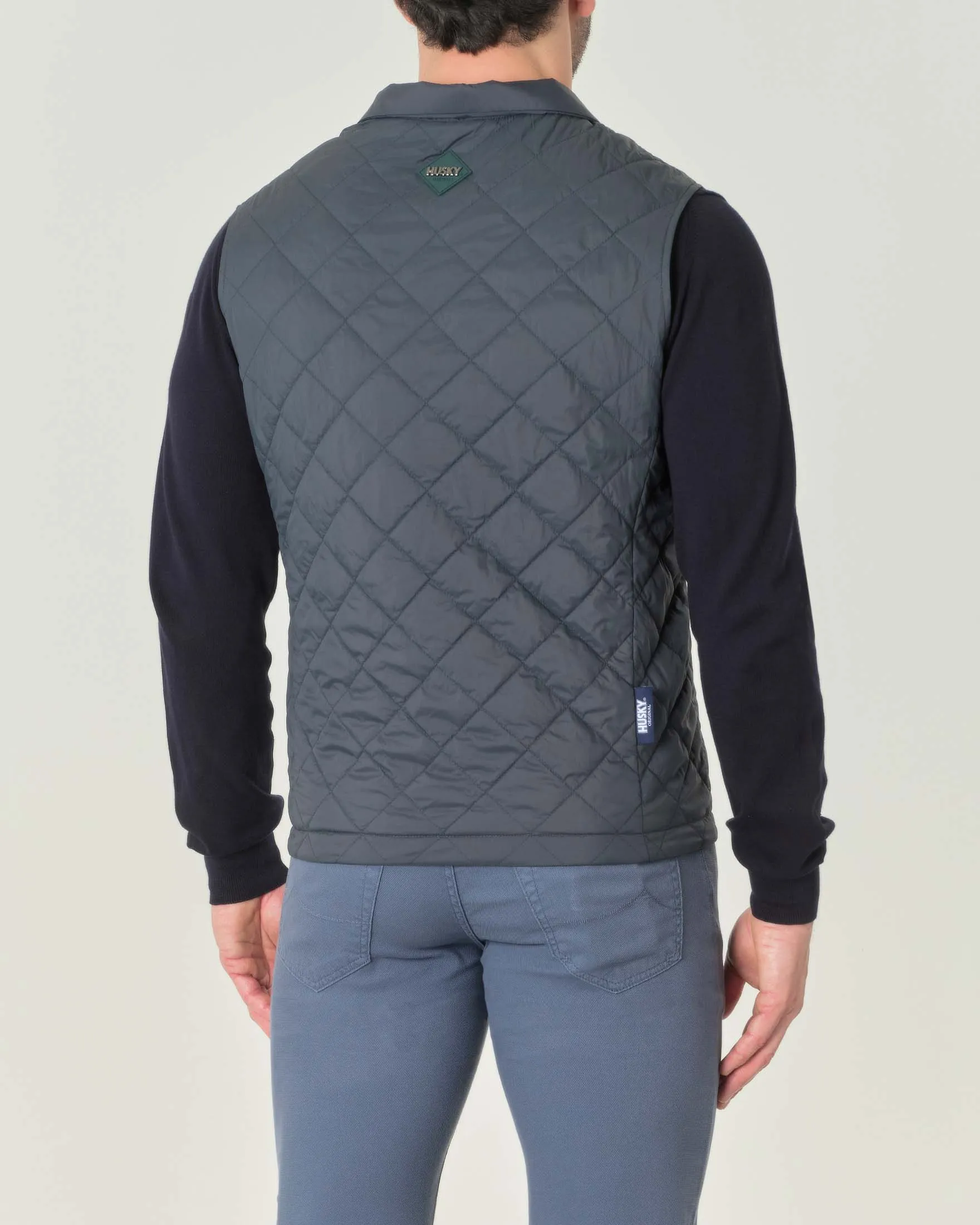 Gilet Billy ottanio in nylon liscio reversibile in trapuntatura a rombi