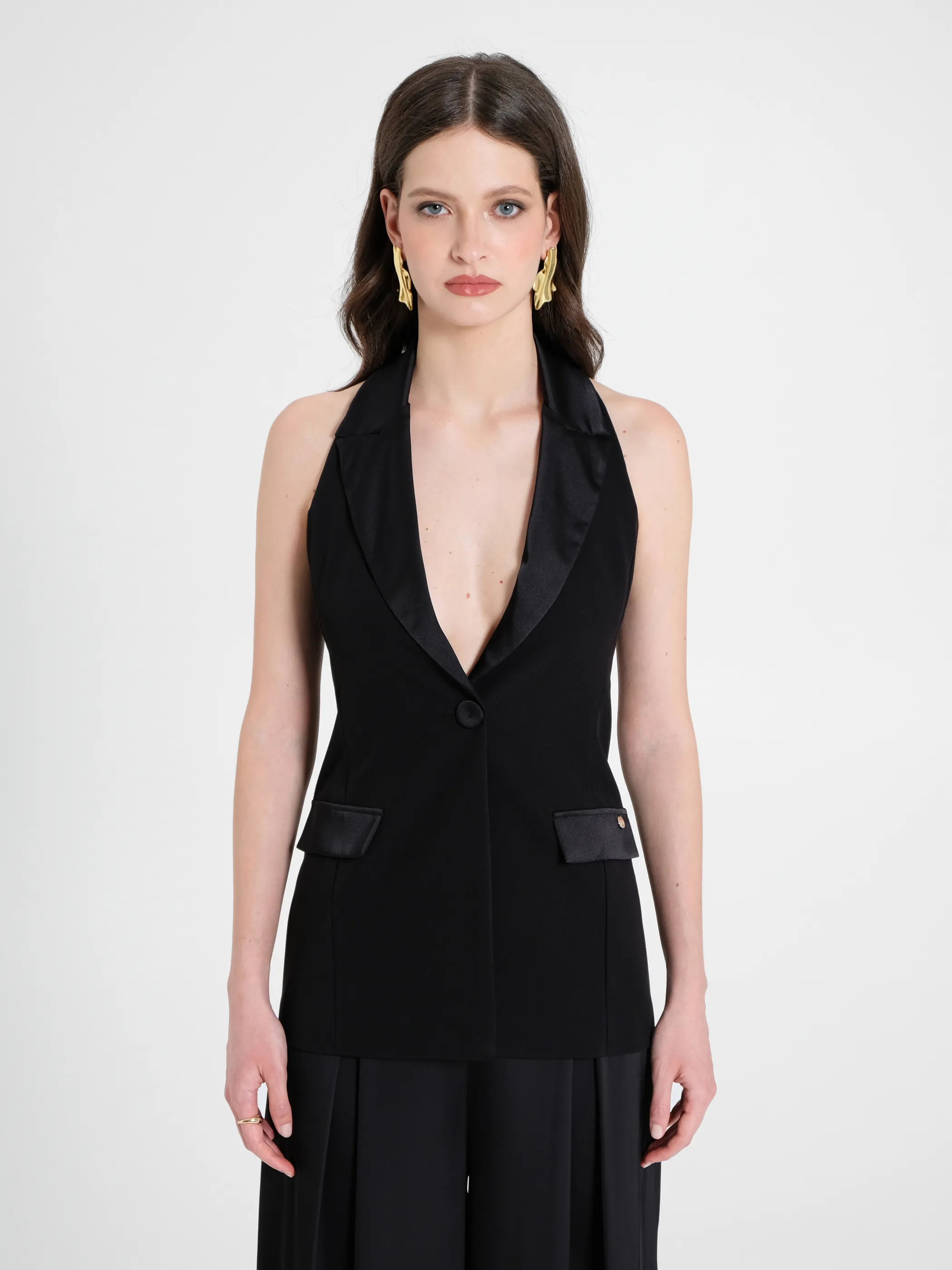      Gilet con dettagli in Raso     