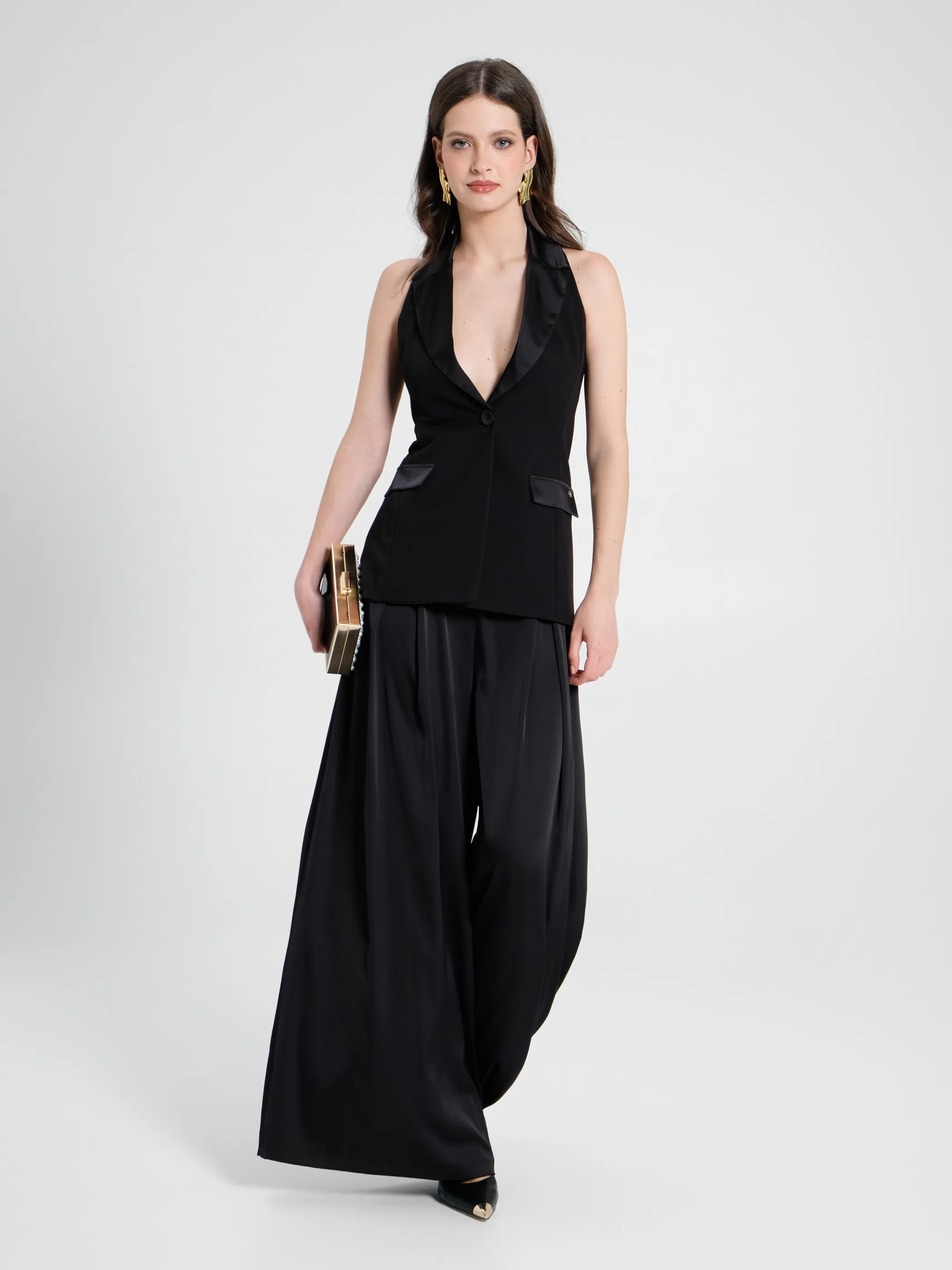      Gilet con dettagli in Raso     