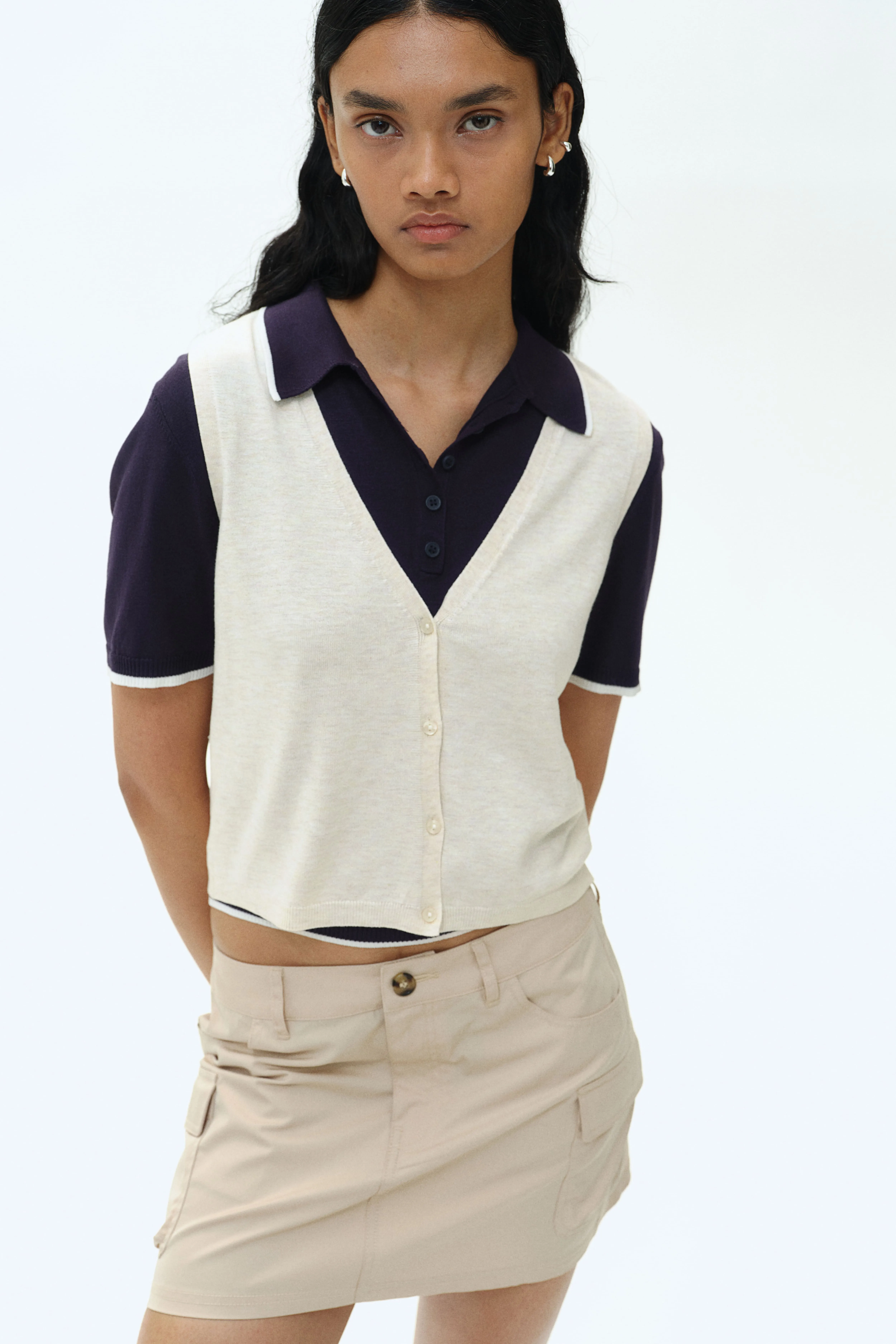 Gilet in maglia con bottoni davanti