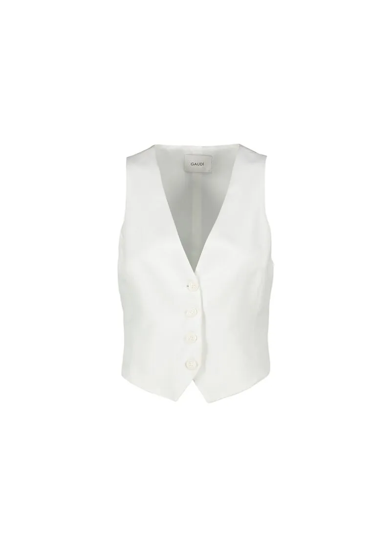 Gilet in viscosa e lino