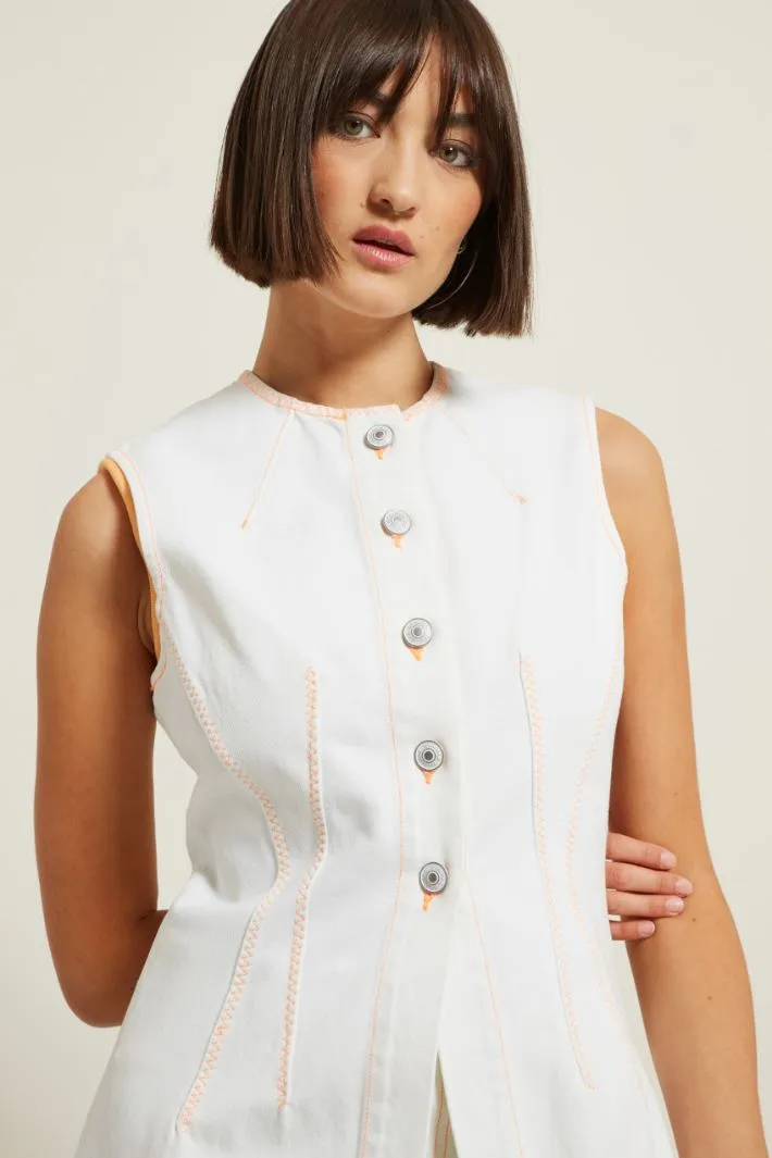 Gilet lungo in denim