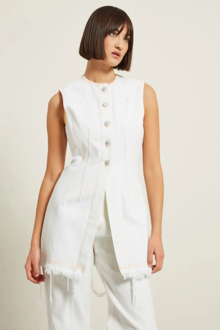 Gilet lungo in denim