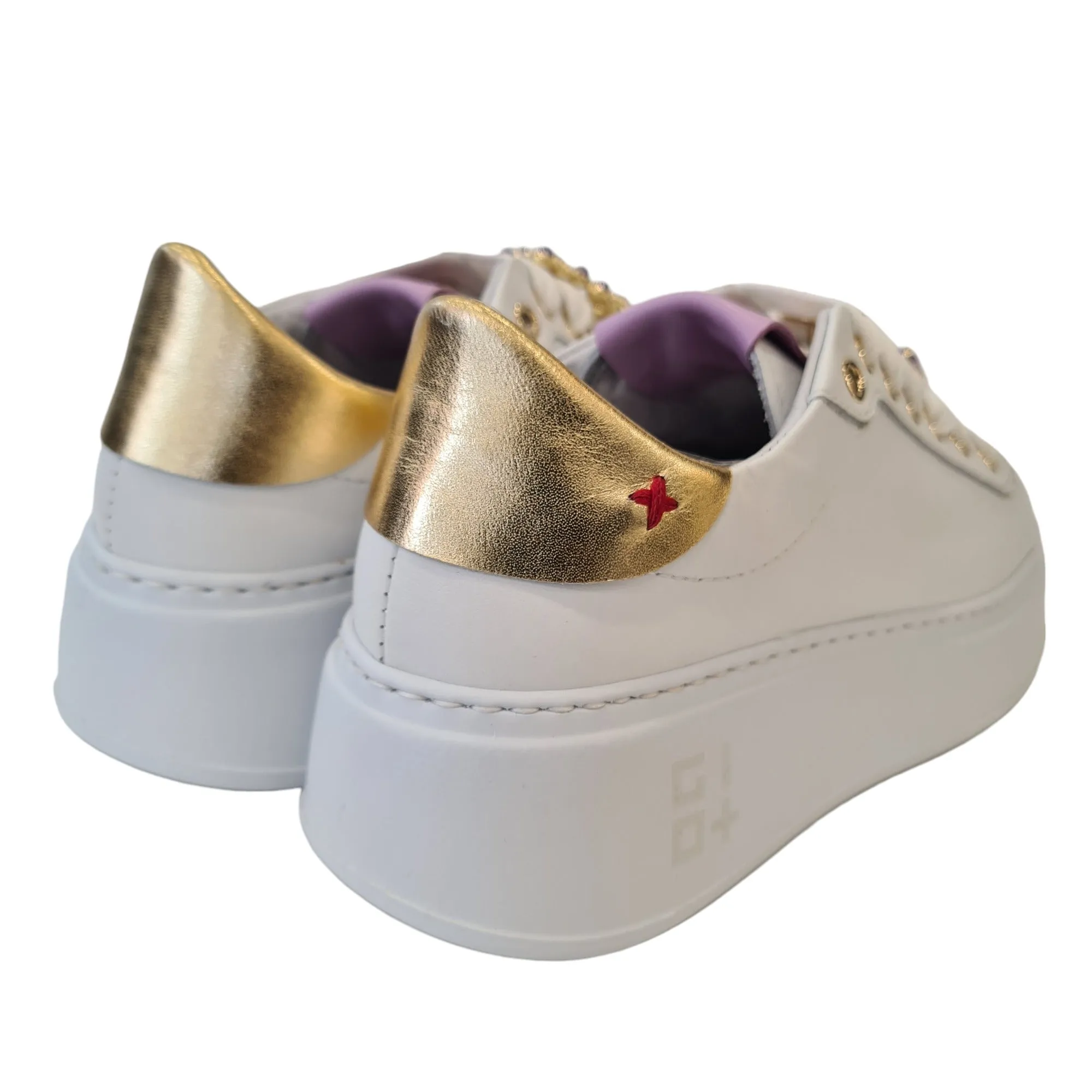 Gio+ Sneakers Bianca-Oro-Lilla Donna Rif.15