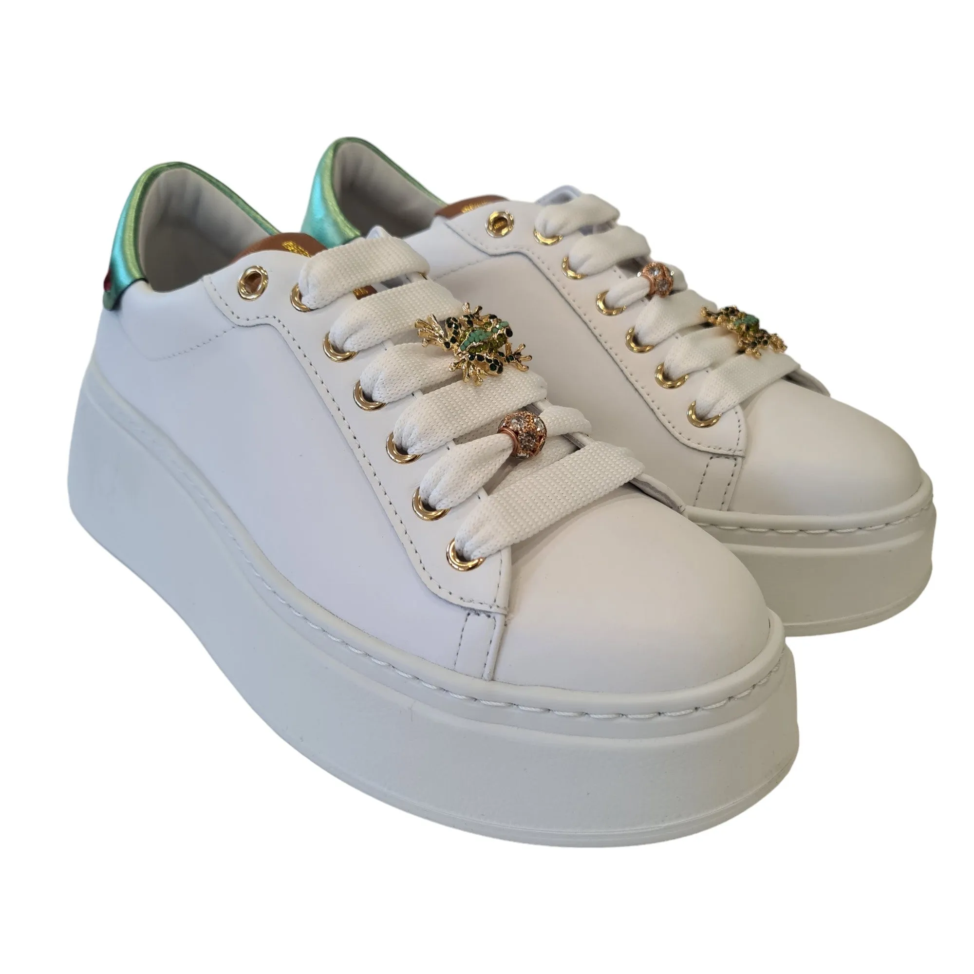 Gio+ Sneakers Bianca-Verde Donna Rif.21