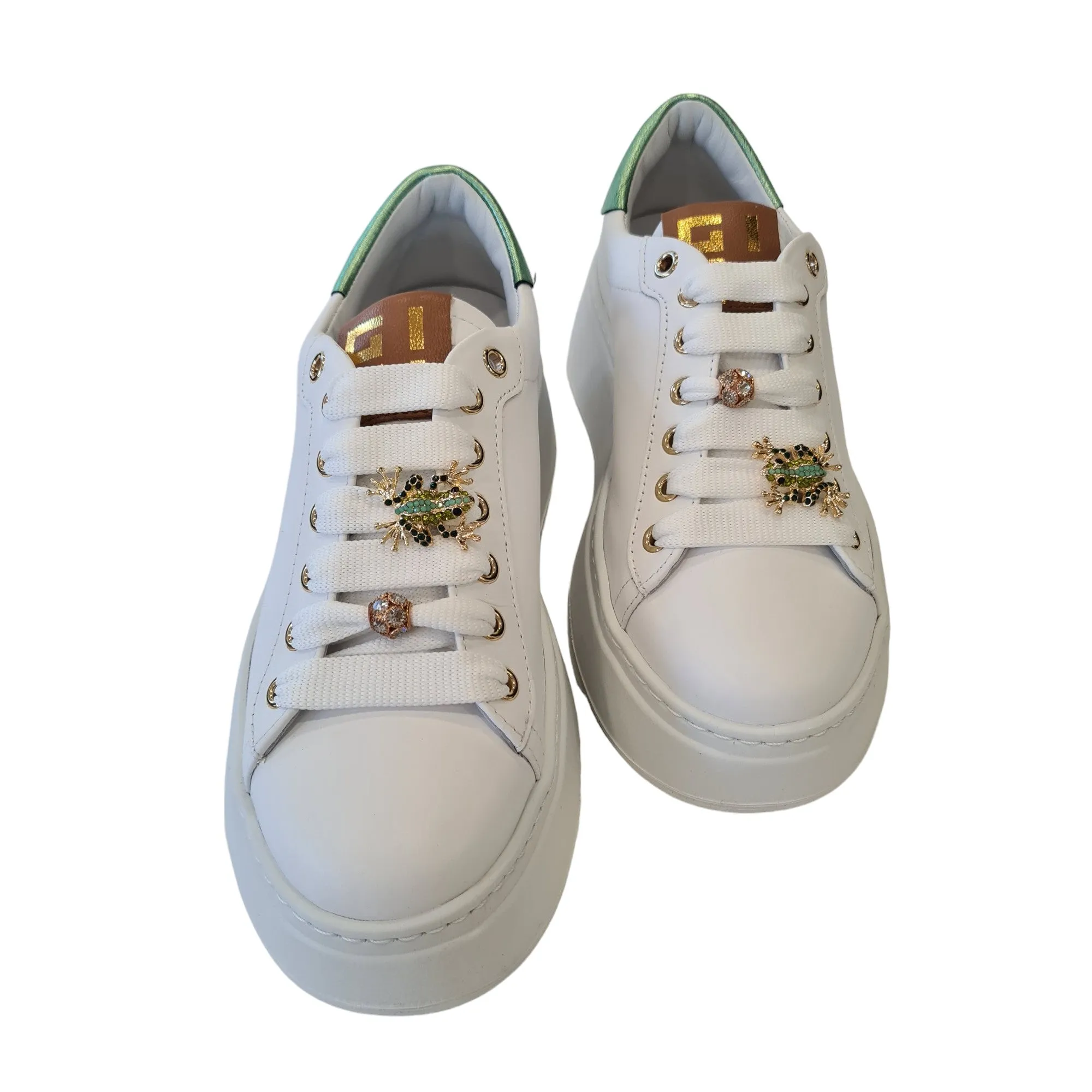 Gio+ Sneakers Bianca-Verde Donna Rif.21