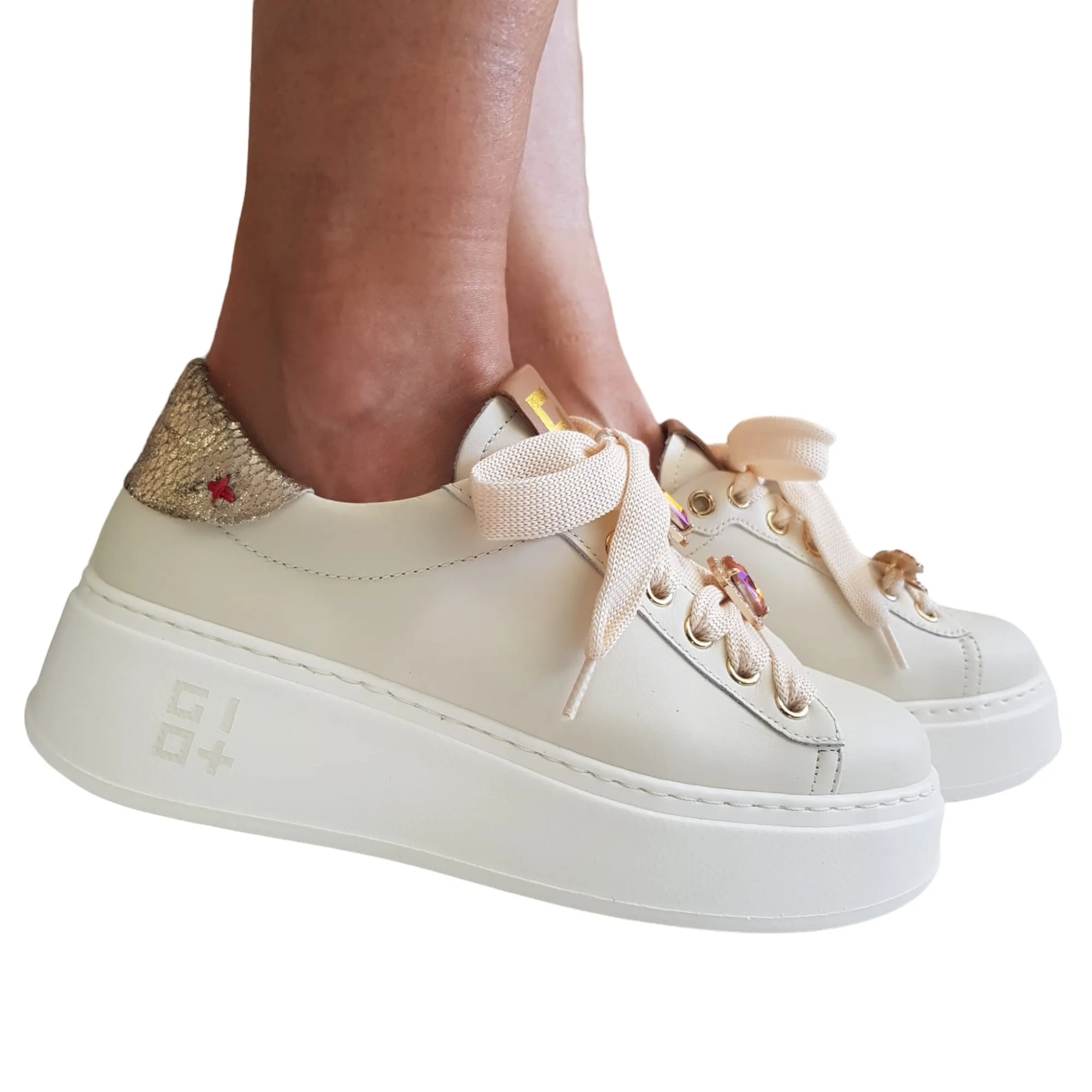 Gio+ Sneakers Donna  Beige-Platino Rif.22