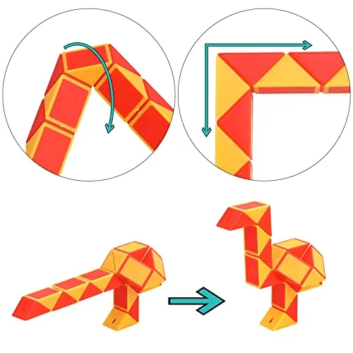 GOLDGE 24 Pack Mini Serpente Magico, 24 Blocchi Giocattolo Twist Cubo Puzzle Gadget Bambini Regalini Fine Festa Compleanno per R