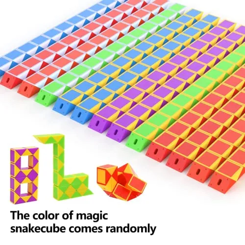 GOLDGE 24 Pack Mini Serpente Magico, 24 Blocchi Giocattolo Twist Cubo Puzzle Gadget Bambini Regalini Fine Festa Compleanno per R