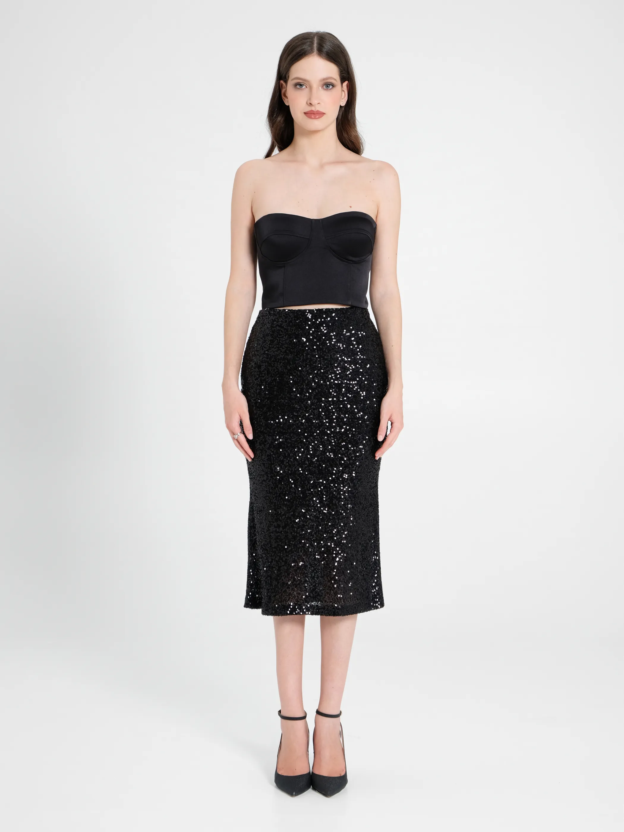      Gonna Longuette in Paillettes     