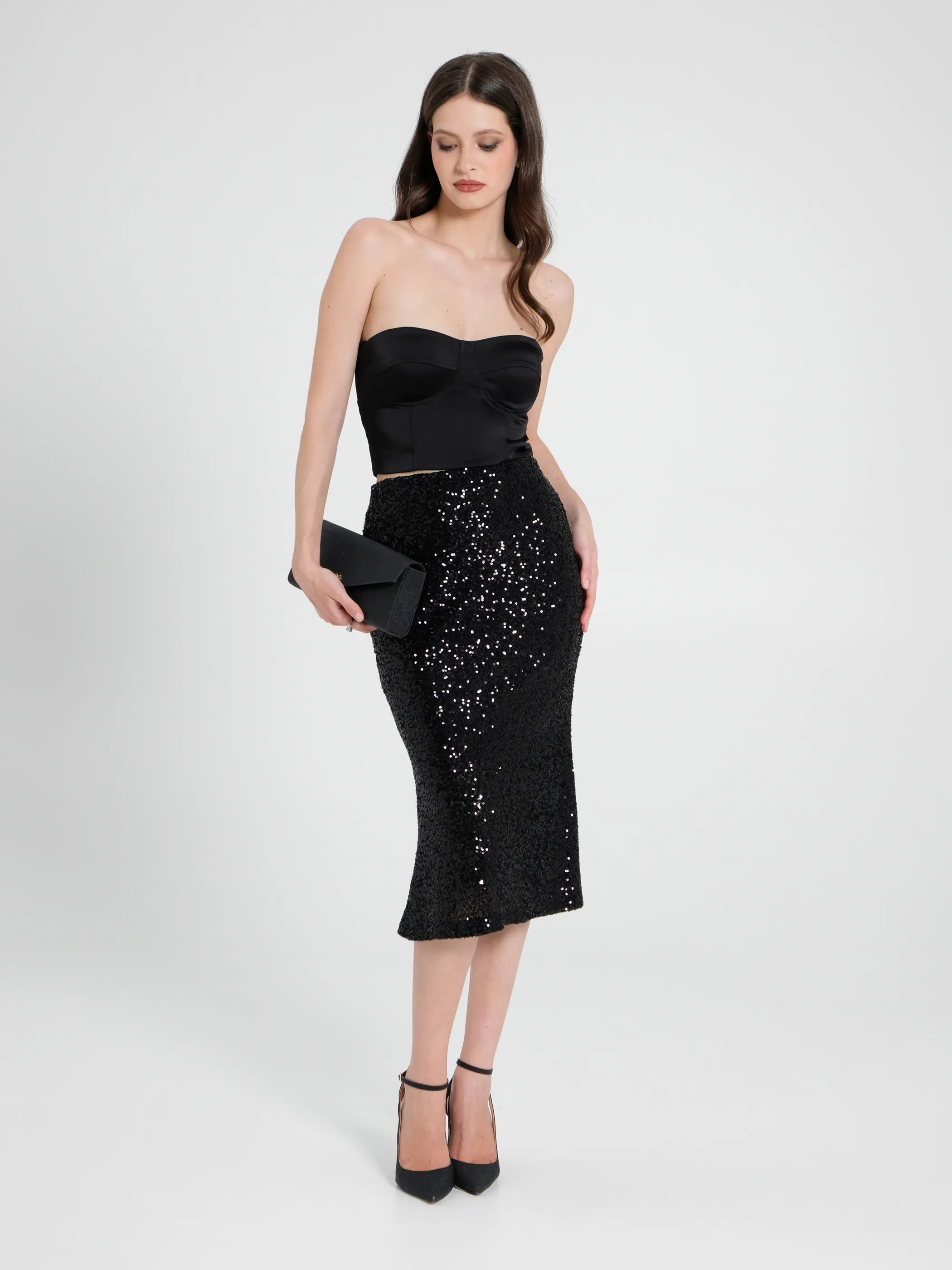      Gonna Longuette in Paillettes     