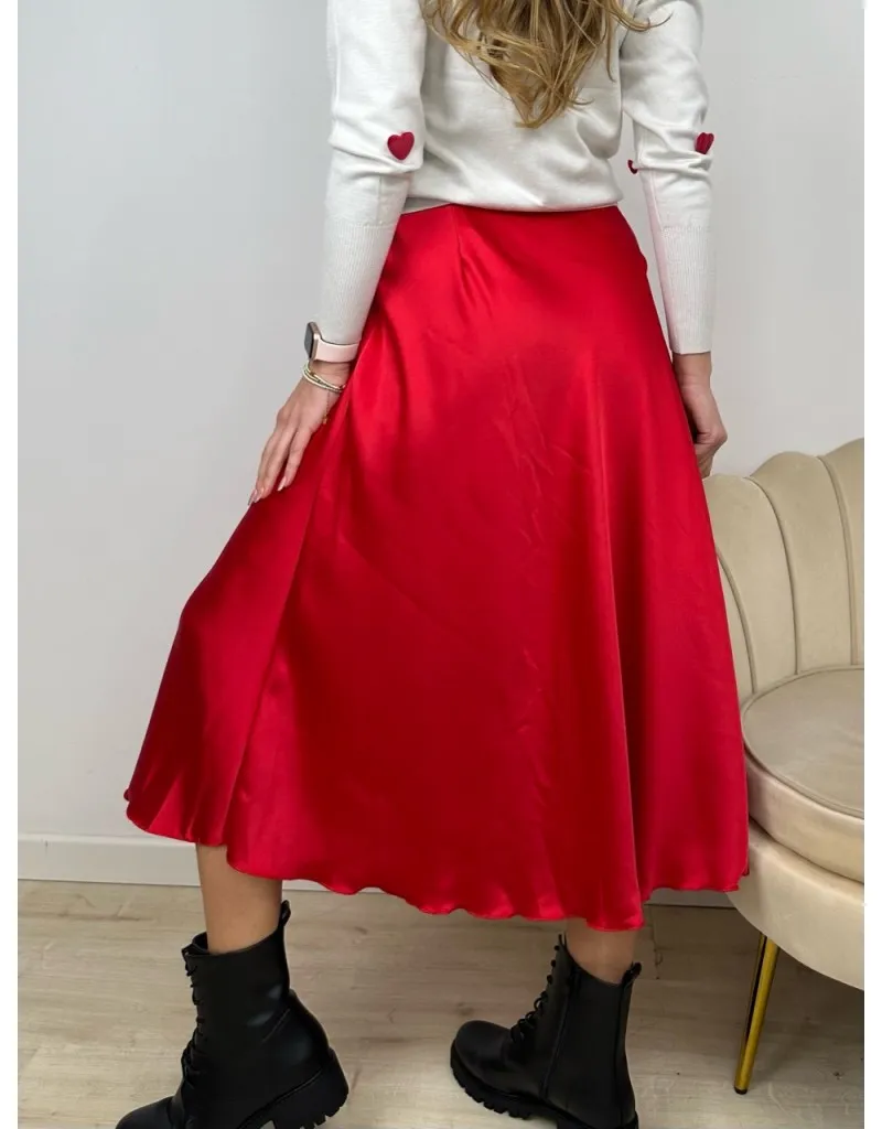 GONNA SATIN ROSSA